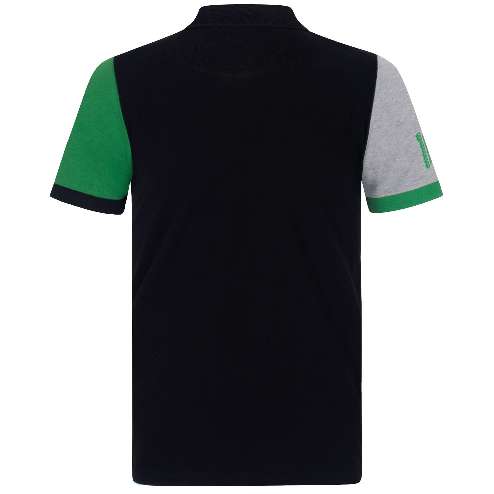 Celtic adults polo shirt in black with contrast sleeve and club crest to chest