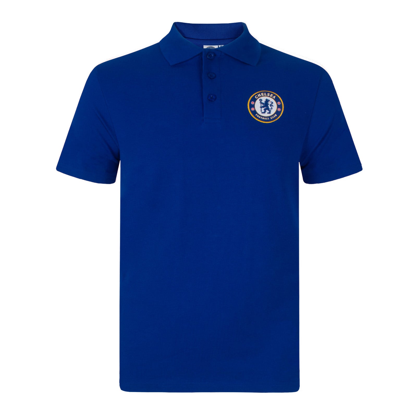 Chelsea polo shirt for kids in royal blue with club crest to chest.