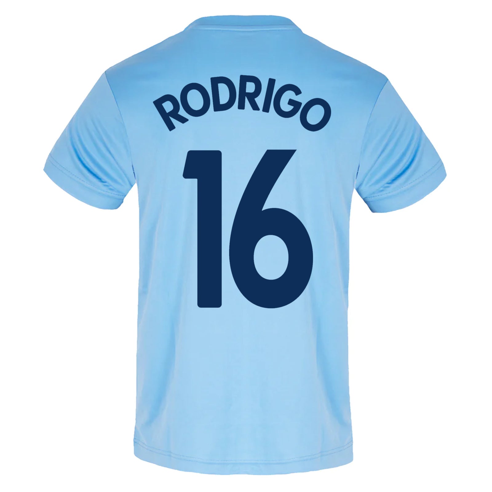 Man City adults T-shirt in sky blue with club crest to chest.