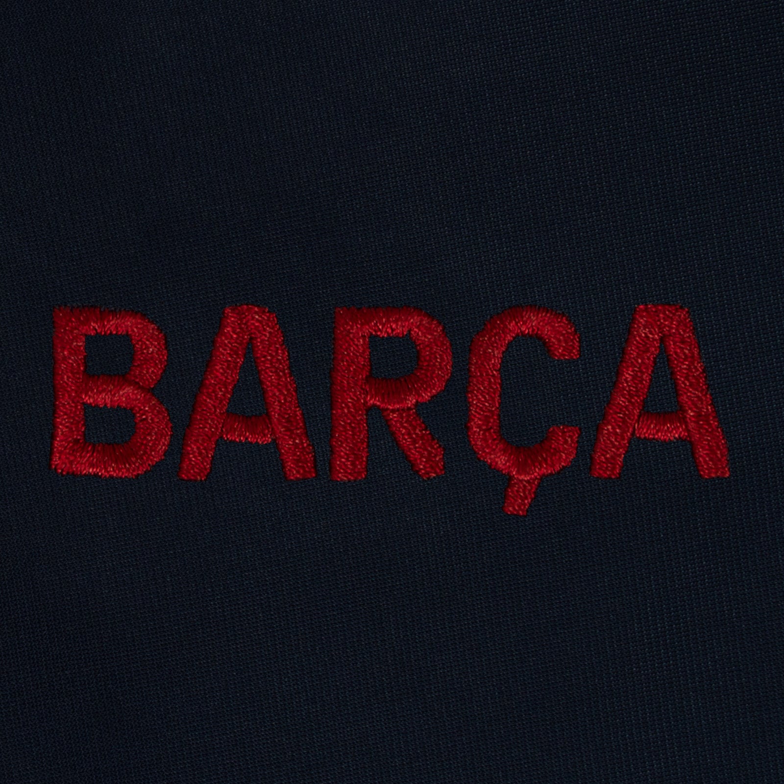 FC Barcelona adults retro track jacket in navy blue with club crest to chest.