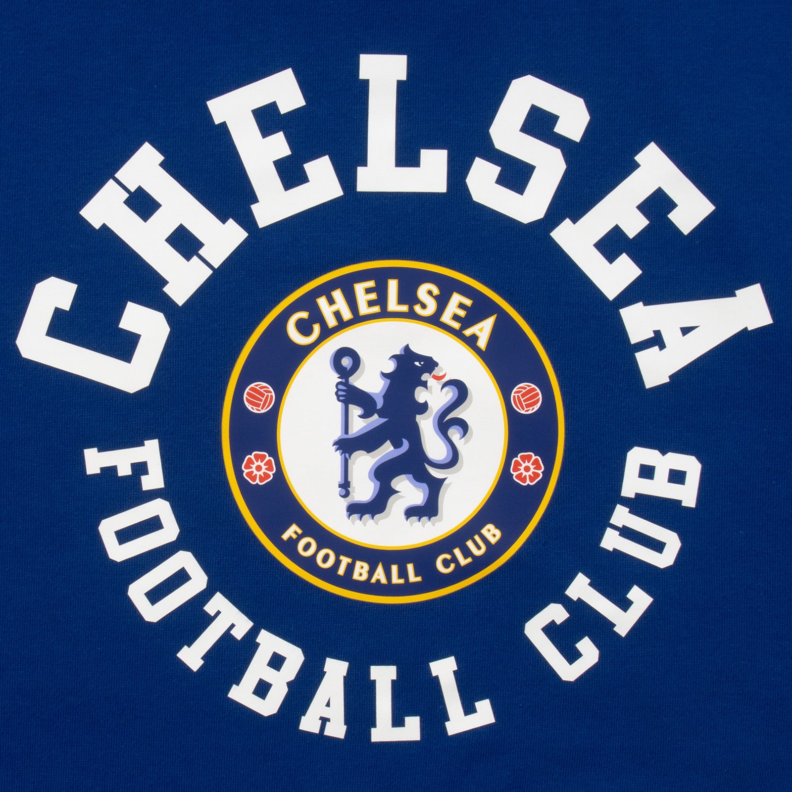 Chelsea kids hoodie in royal blue with the club crest & text print to front.