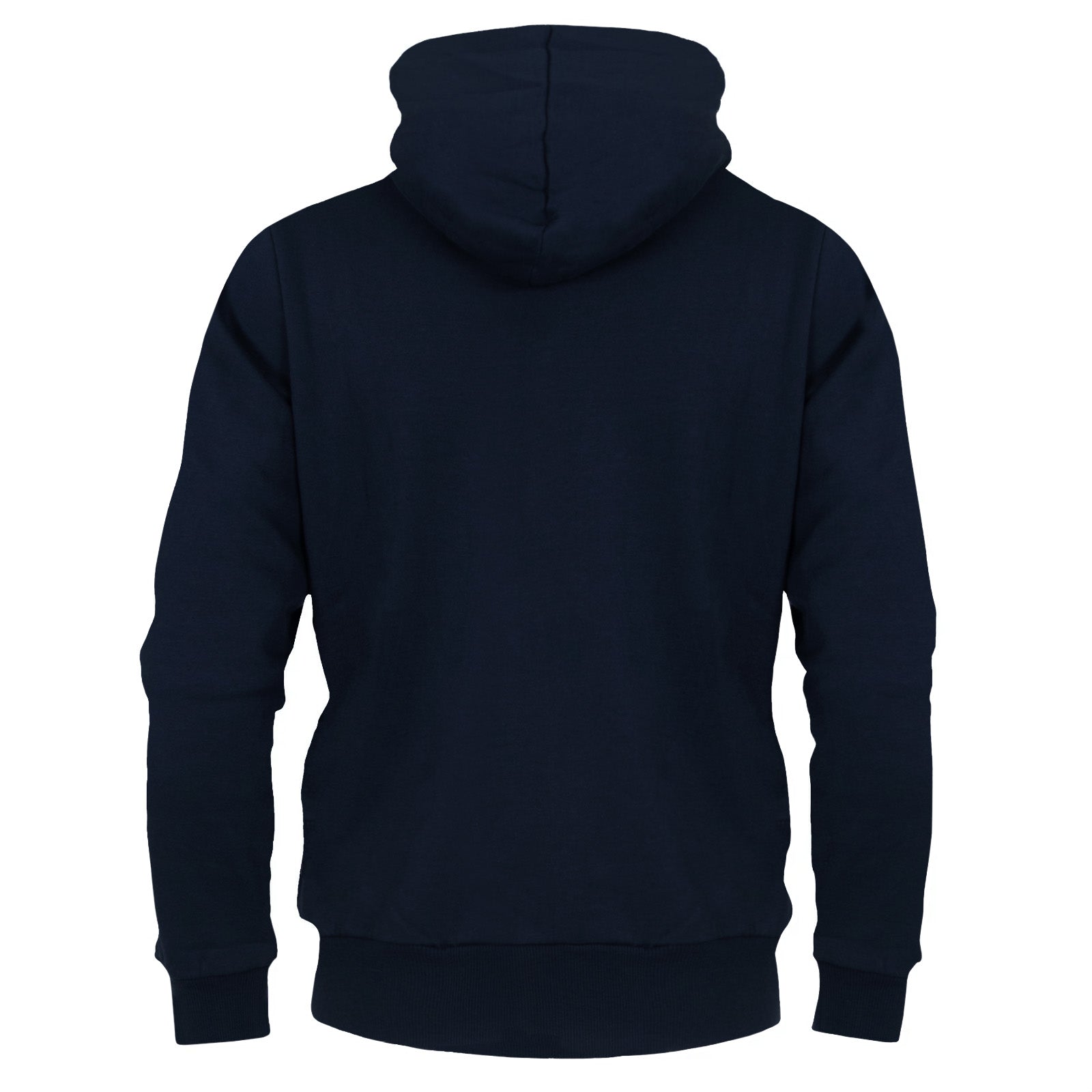 Scotland adults zip through hood in navy with national team crest & text print to front.