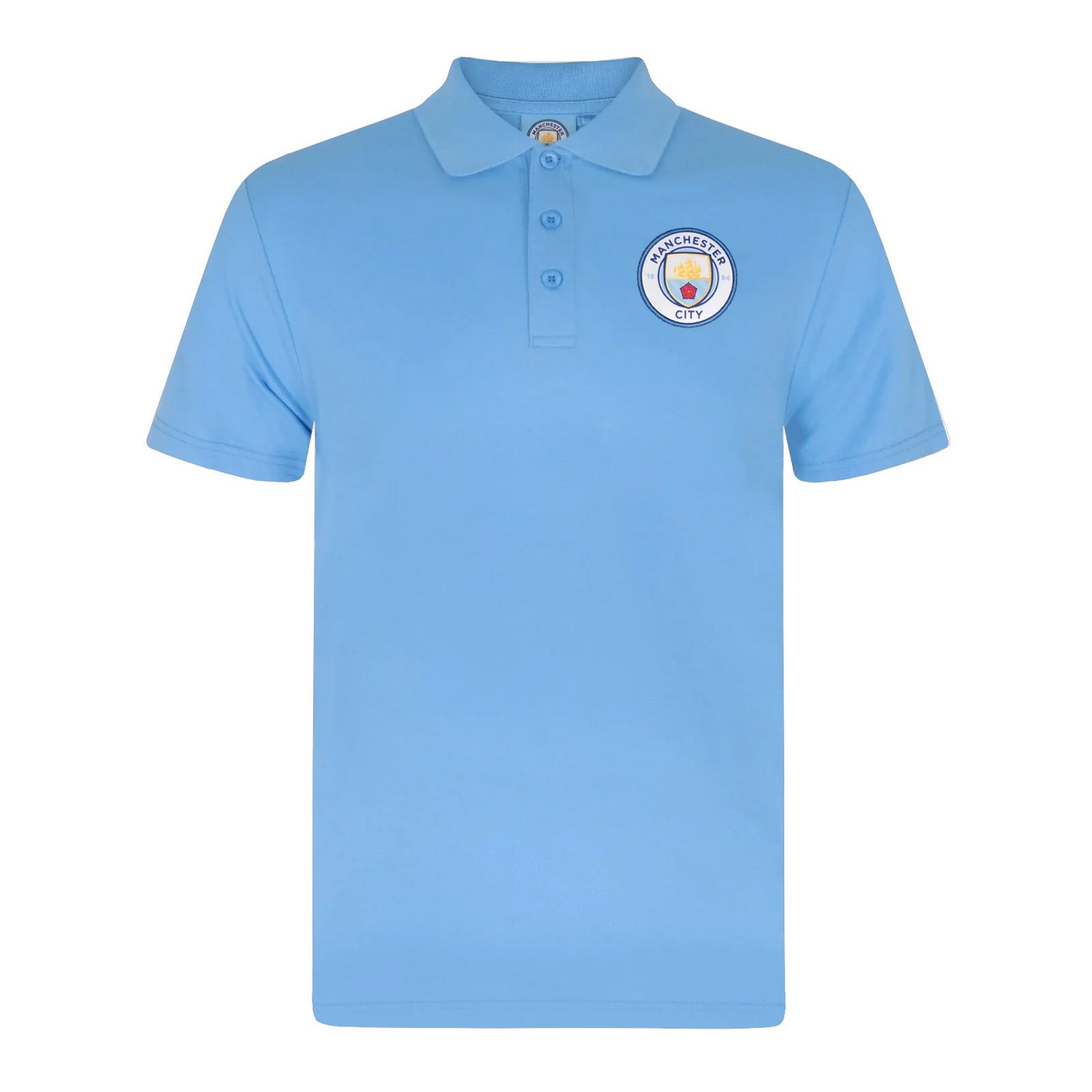 Man City kids polo shirt in grey with club crest to the chest.