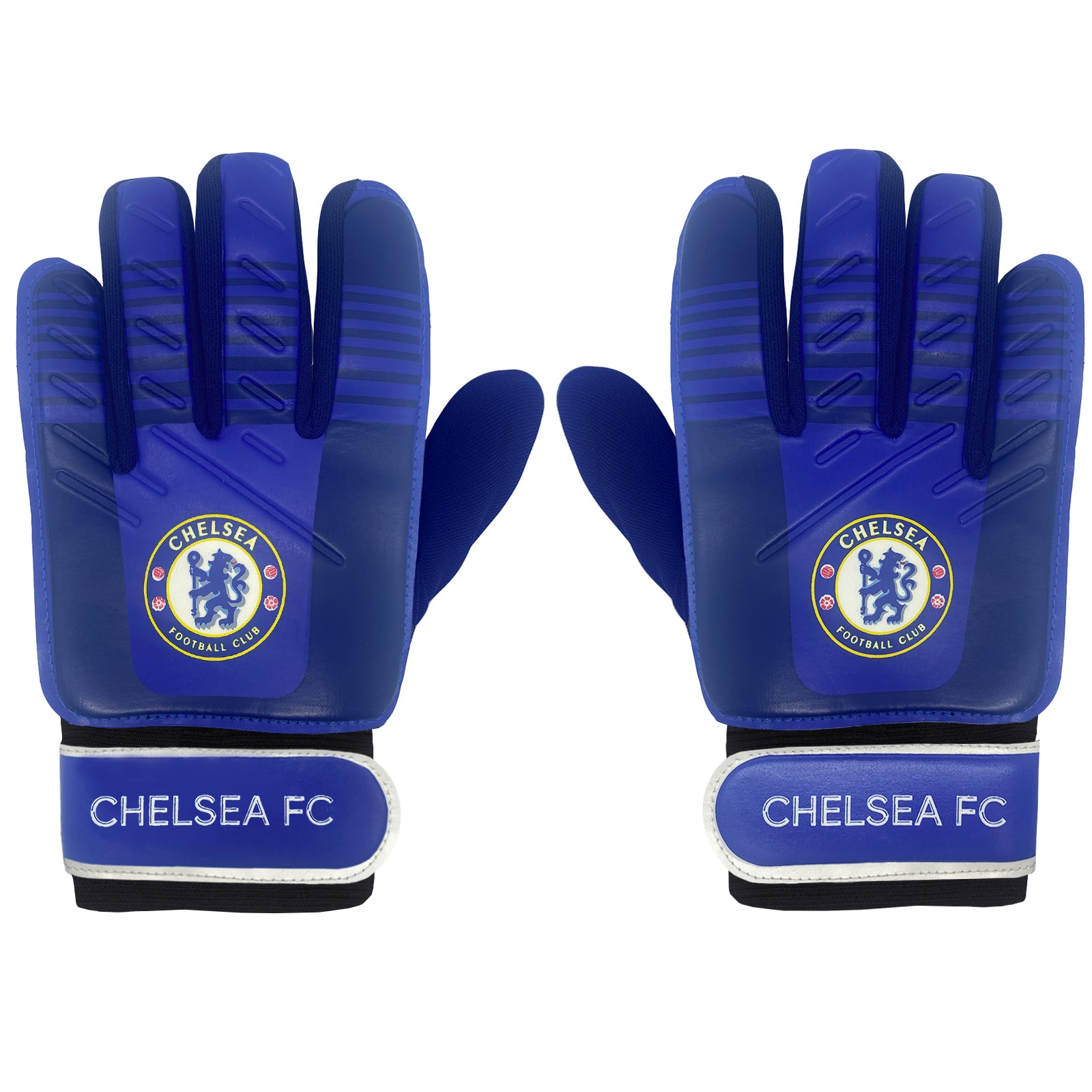 Chelsea size 4 blue ball with club crest & text. CFC crest & text print to each glove.