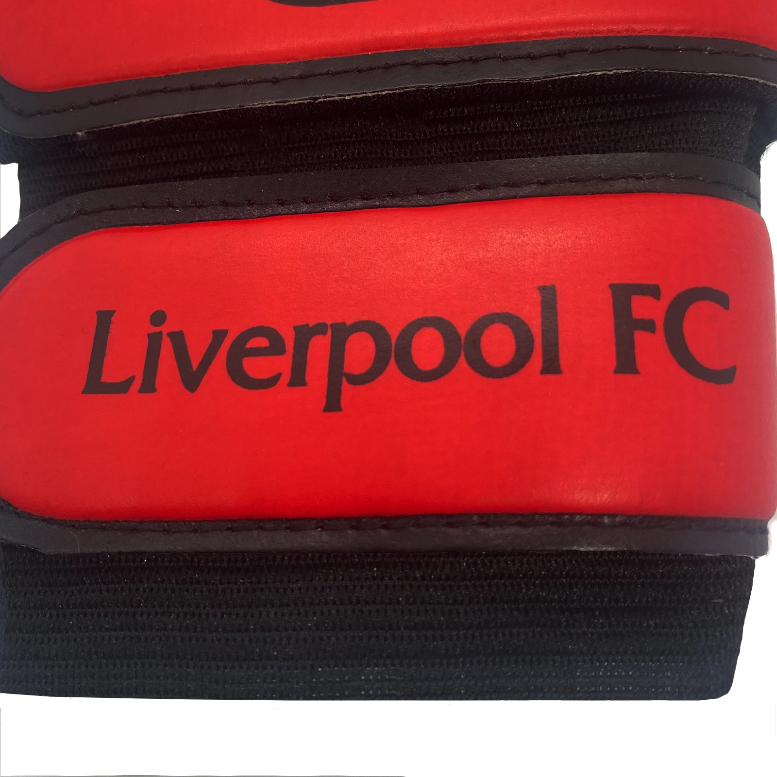 Liverpool red goalkeeper gloves with LFC crest & text print to each glove