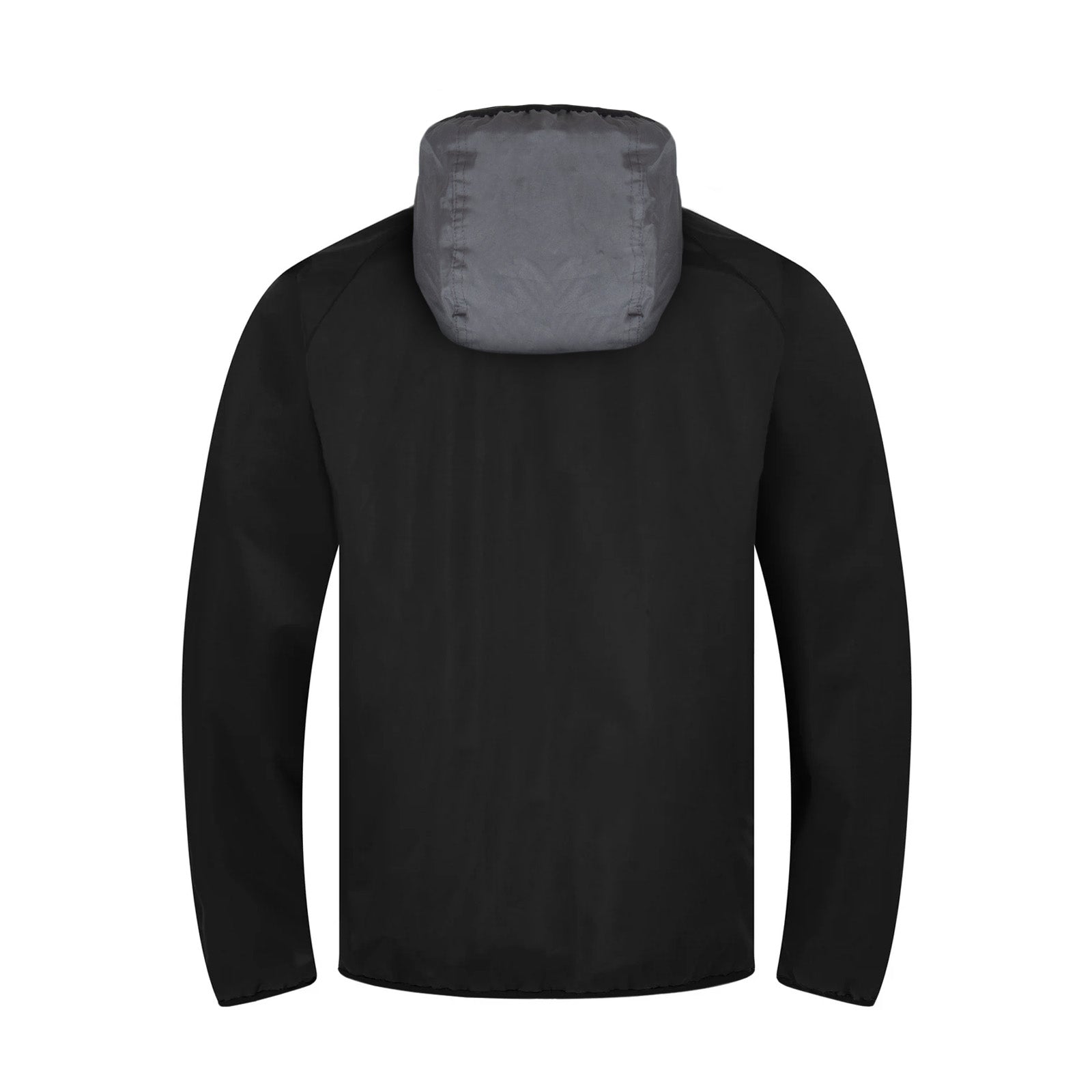 Newcastle Utd adults shower jacket in black & grey with club crest to chest .