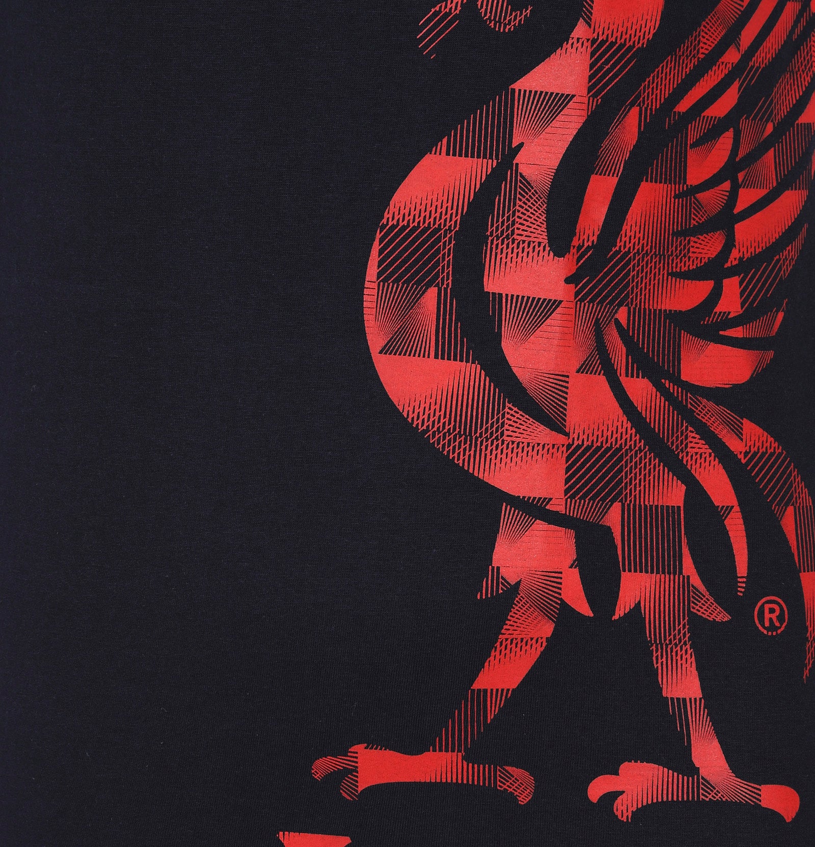 Liverpool adults T-Shirt in navy with large crest print and text to front.