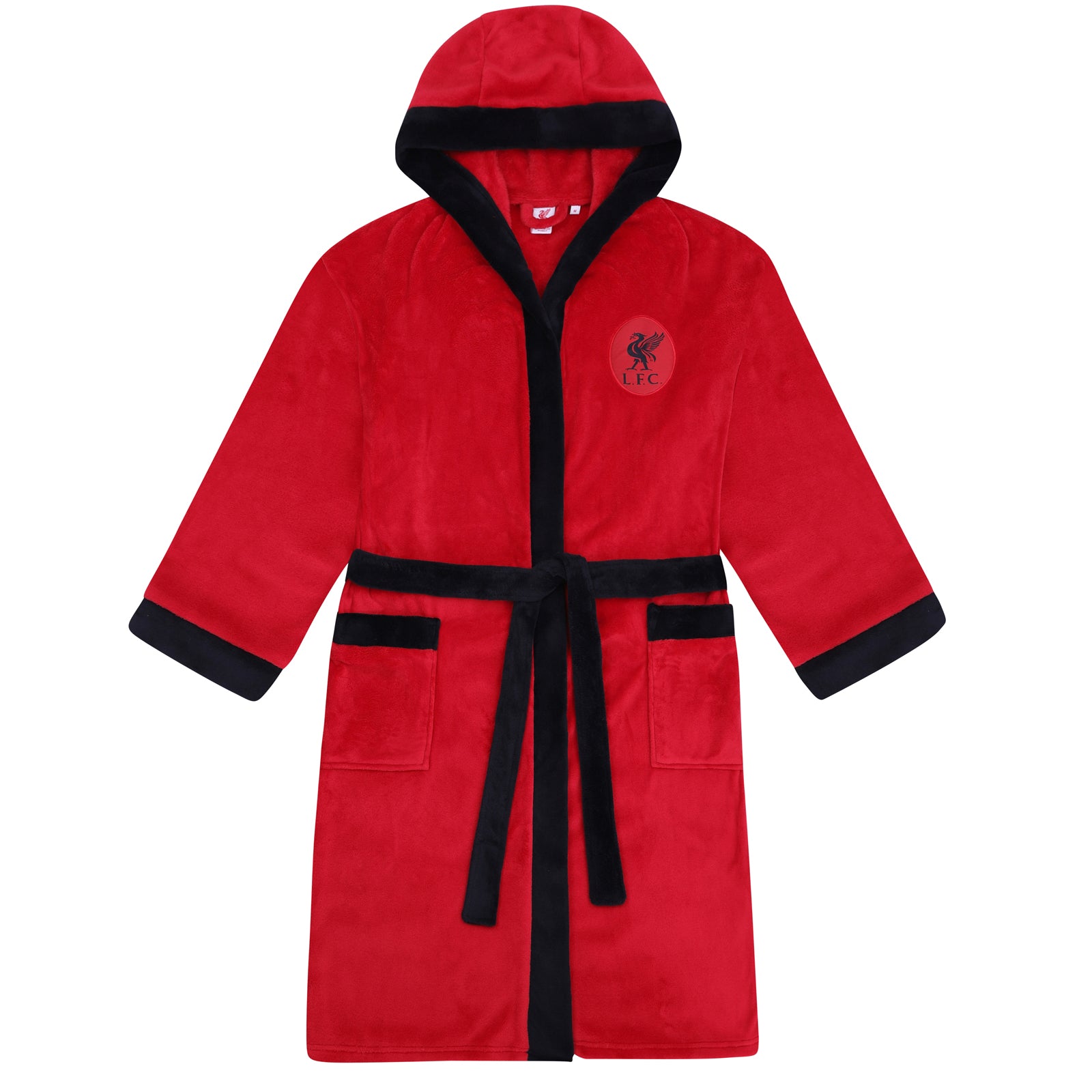Liverpool adults dressing gown in red with a crest