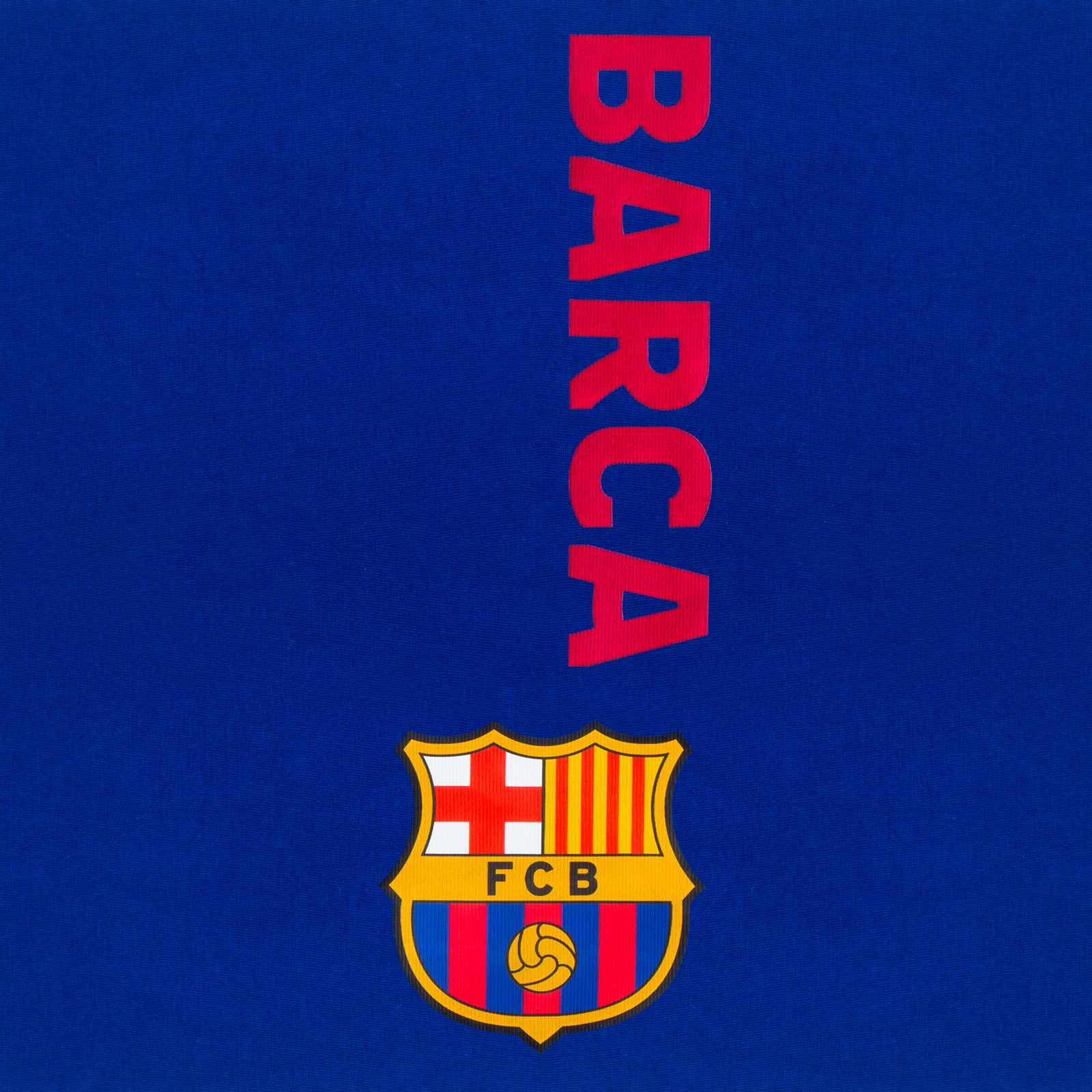 FC Barcelona kids long pyjamas in reflex blue. Long sleeve top featuring the club crest. Long legged bottoms with the club crest and Barca Text.