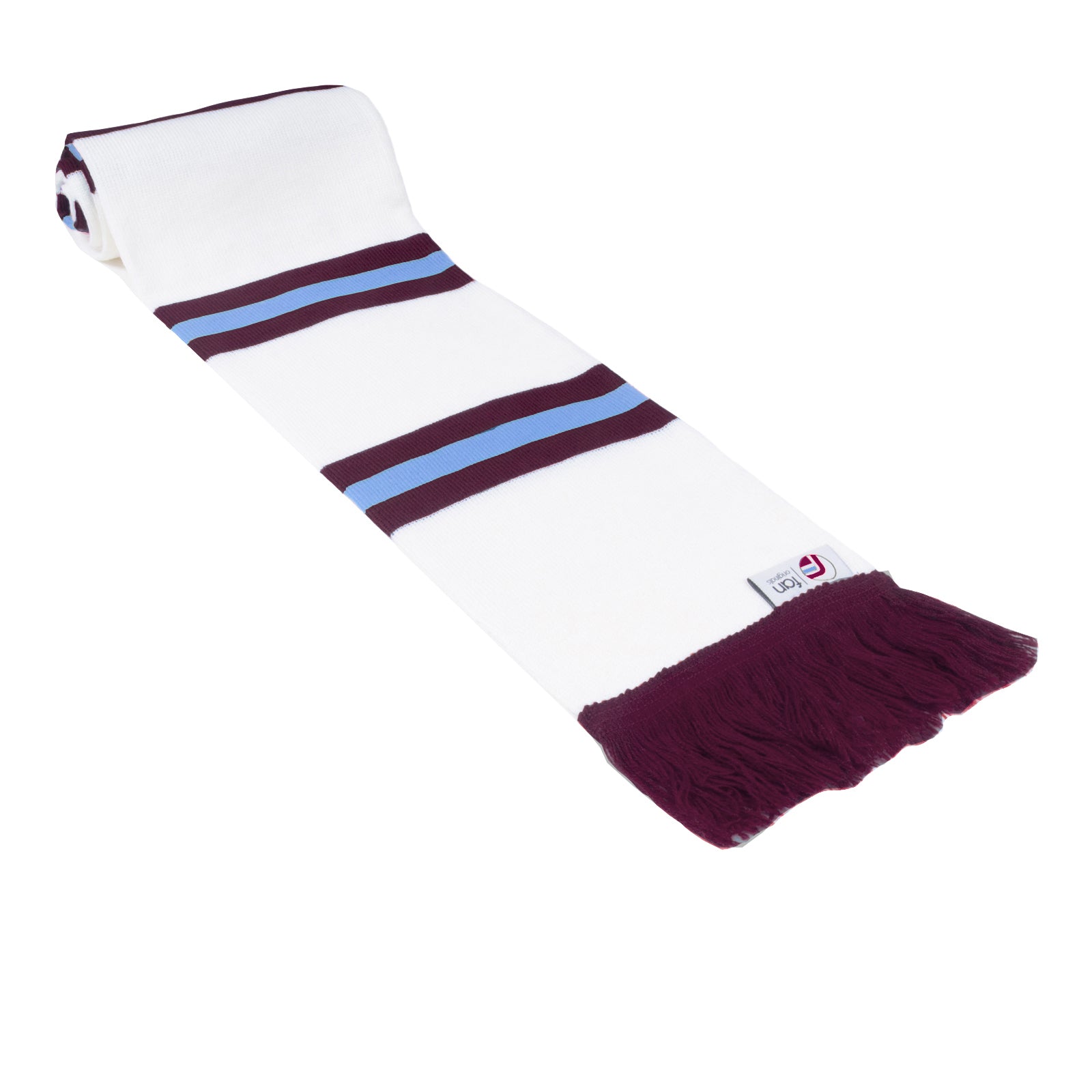 Burnley retro football bar scarf in claret and blue