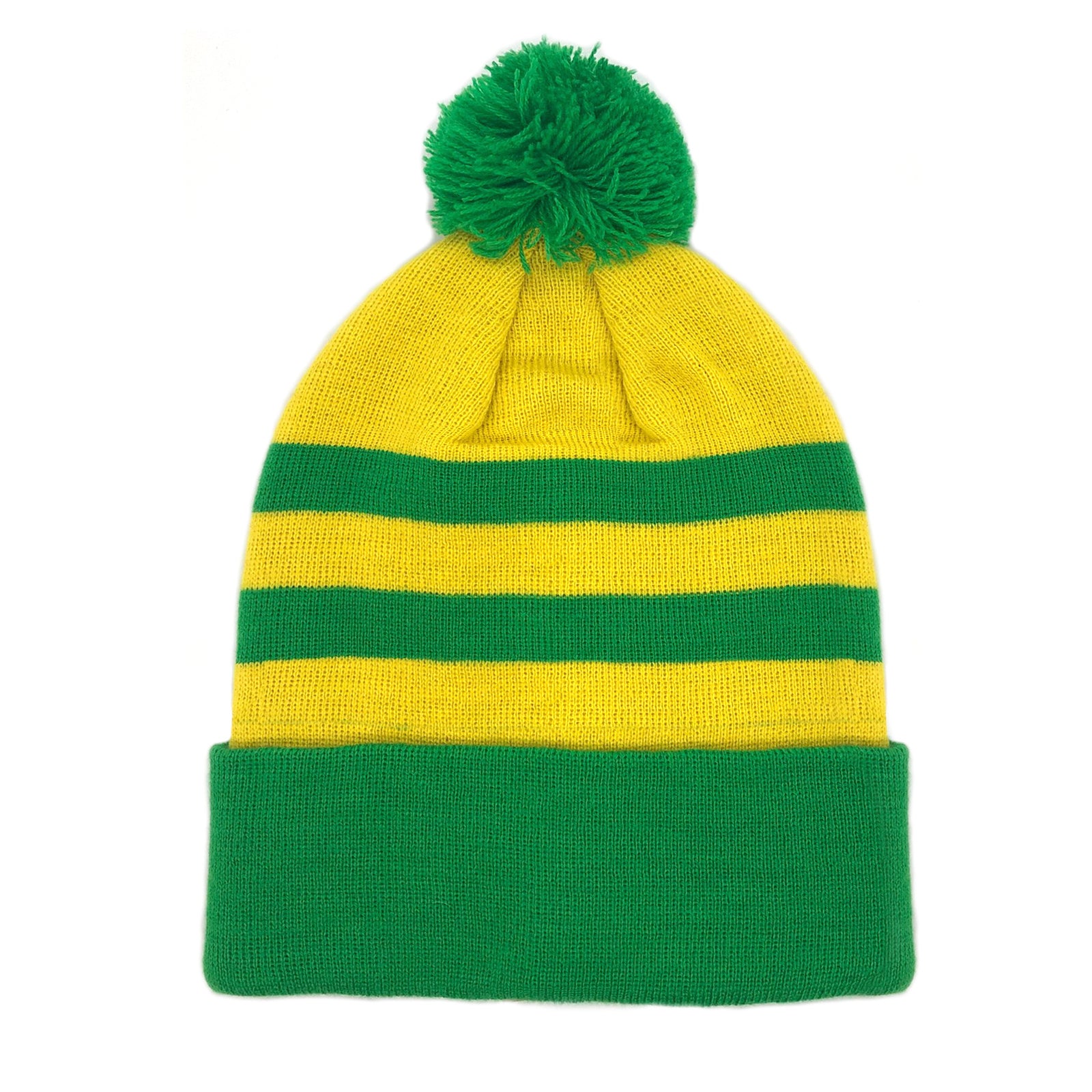 Norwich City retro knitted bobble hat in yellow club colours