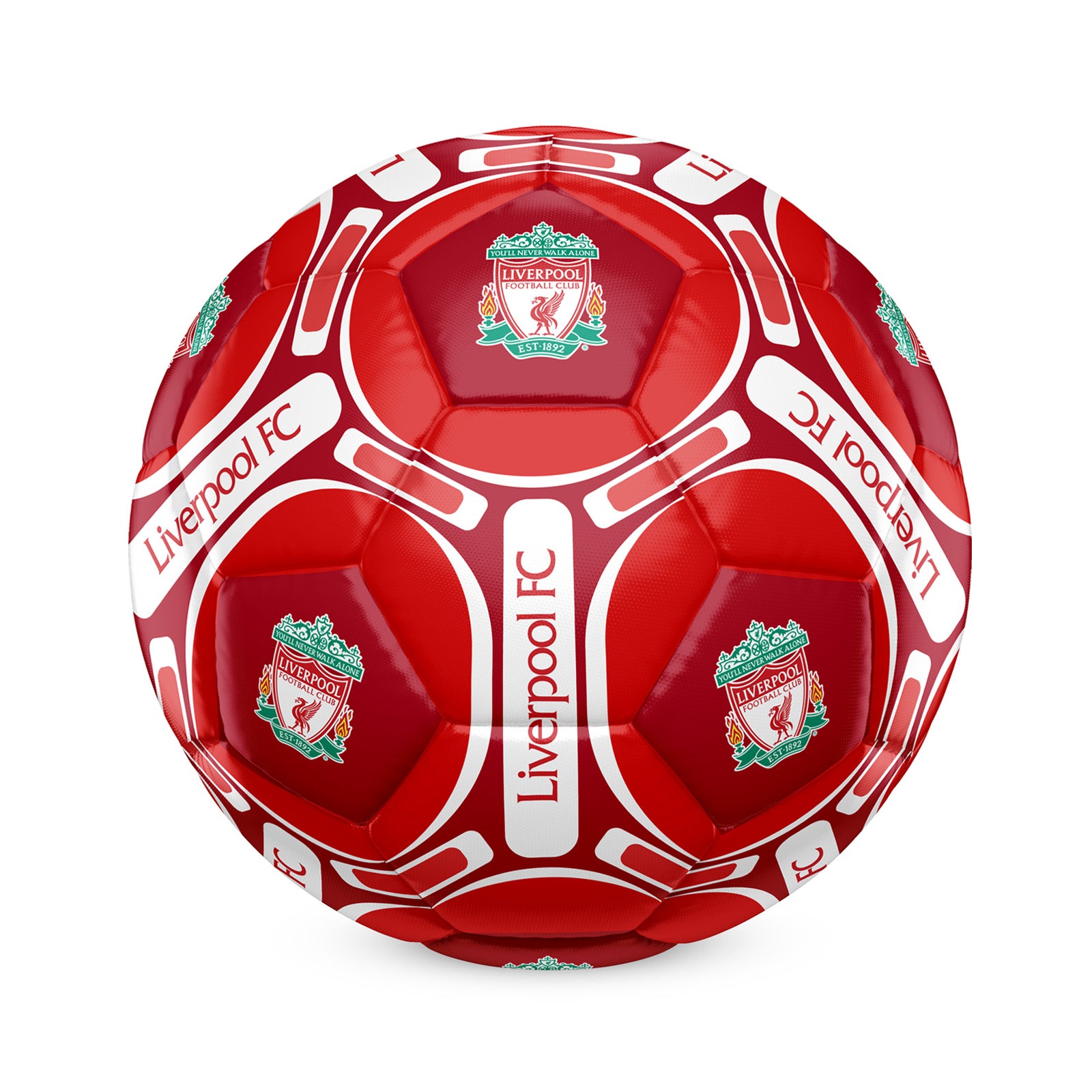 Liverpool size 4 red ball with LFC club badge to football and to each glove.