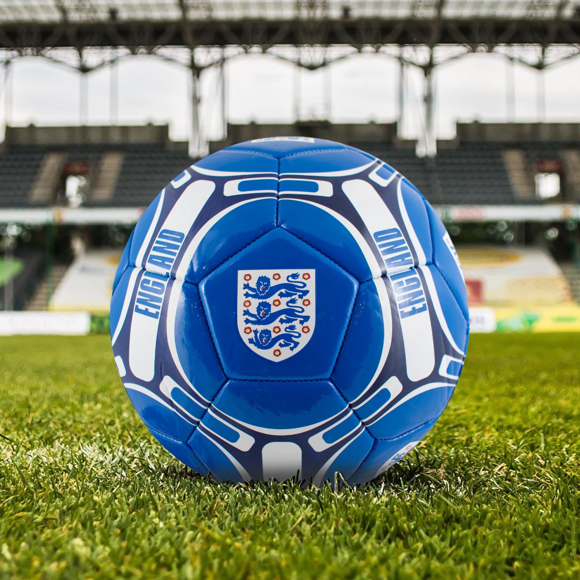 England size 4 blue football with Three Lions crest & text.