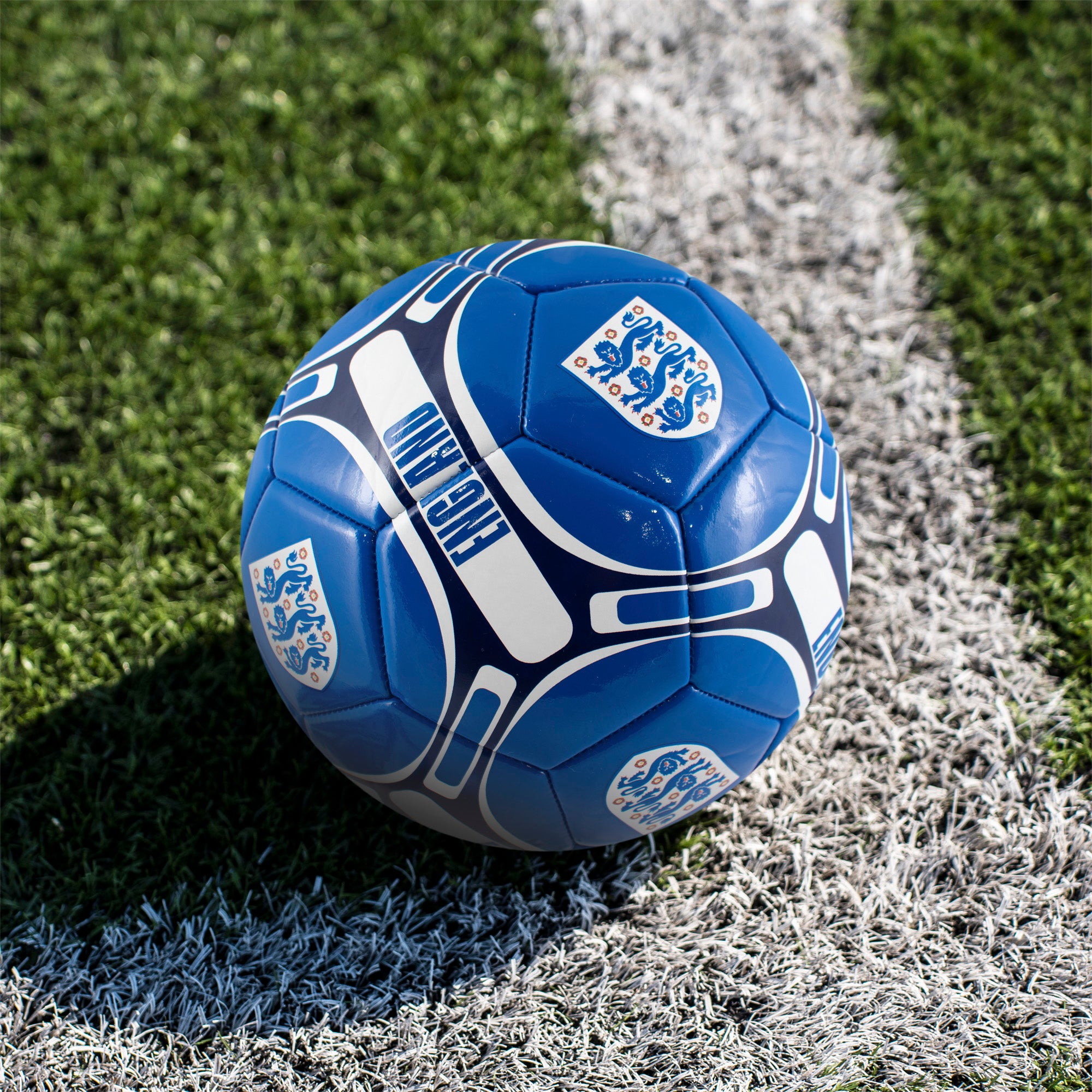 England size 4 blue football with Three Lions crest & text.