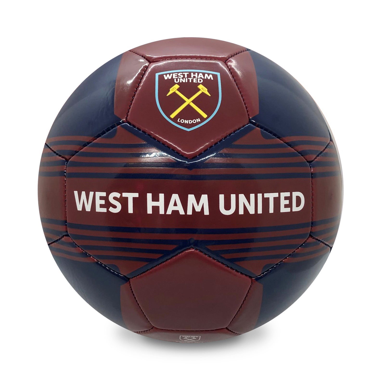 West Ham size 4 claret & blue football with WHUFC crests & text.