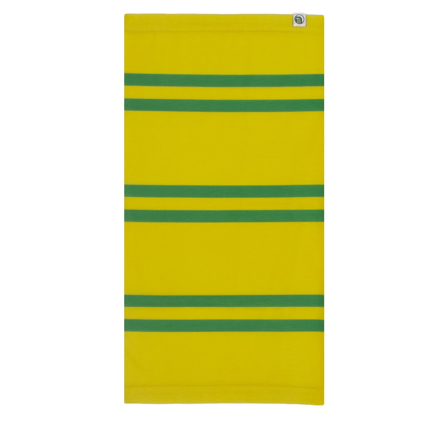Manchester Utd snood in retro football bar scarf design in yellow & green