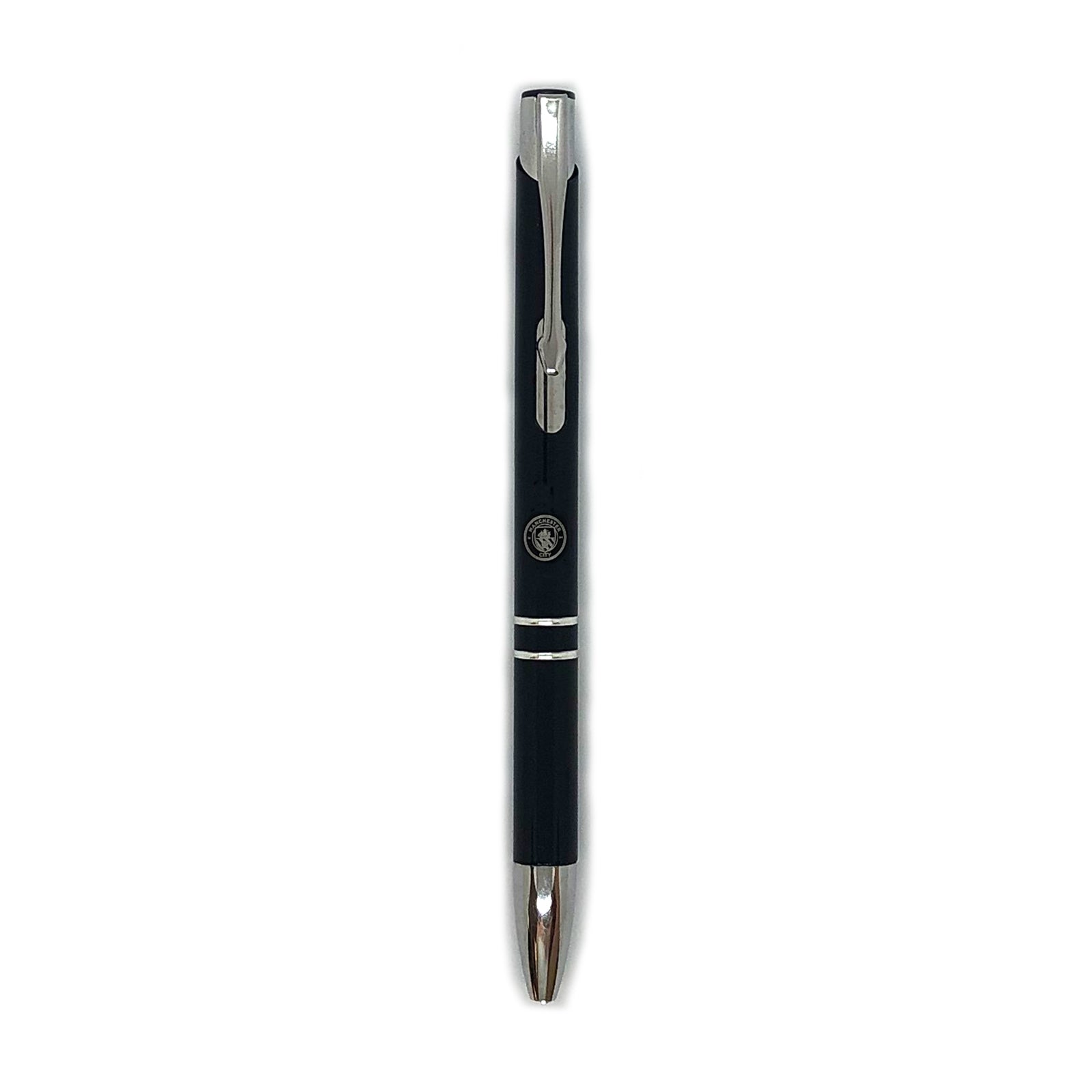 Man City notebook & pen in black with silver foil crest in club design gift box.