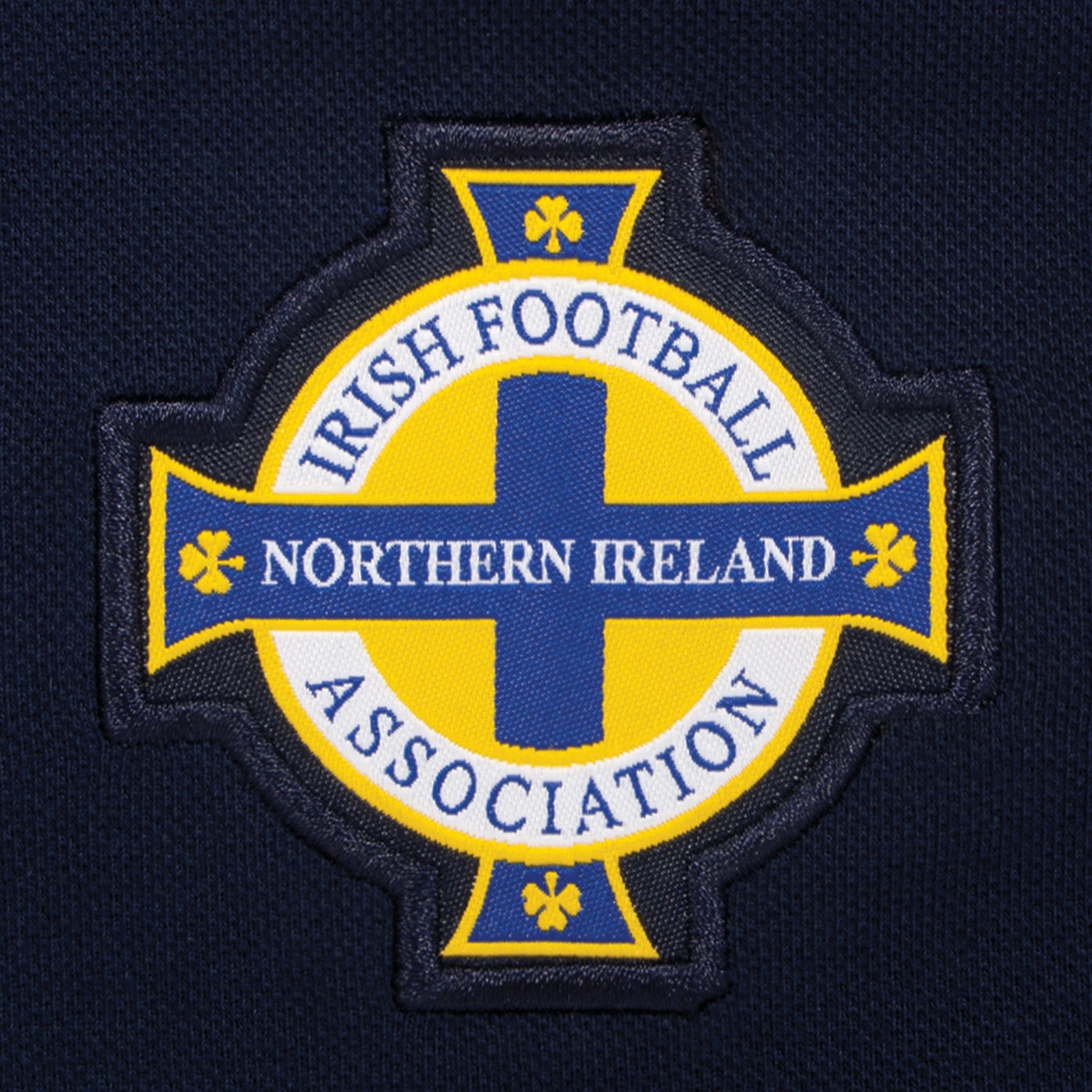 Northern Ireland polo shirt for adults in navy blue with national team crest to chest.