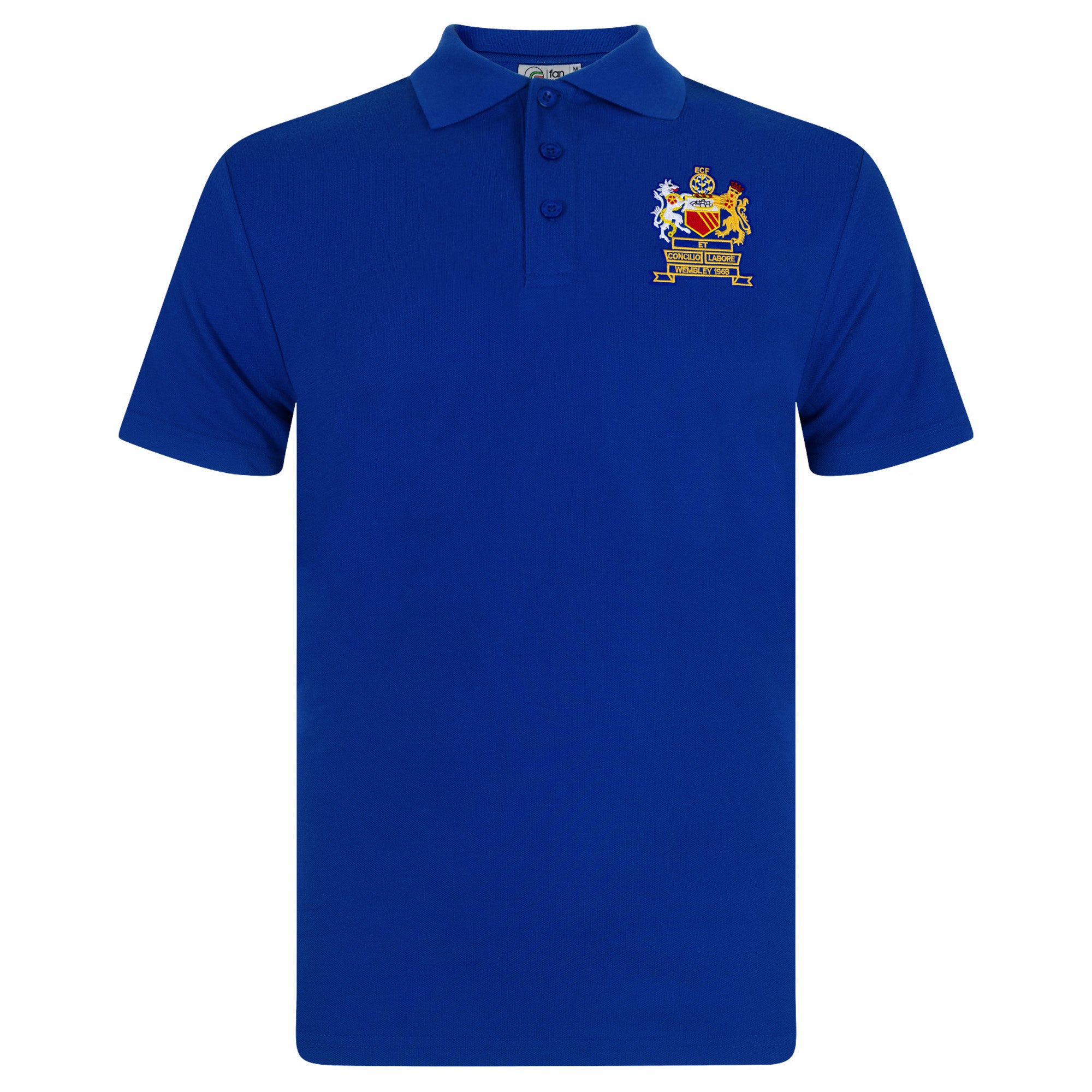 Man United retro polo shirt in blue 1968 European colours