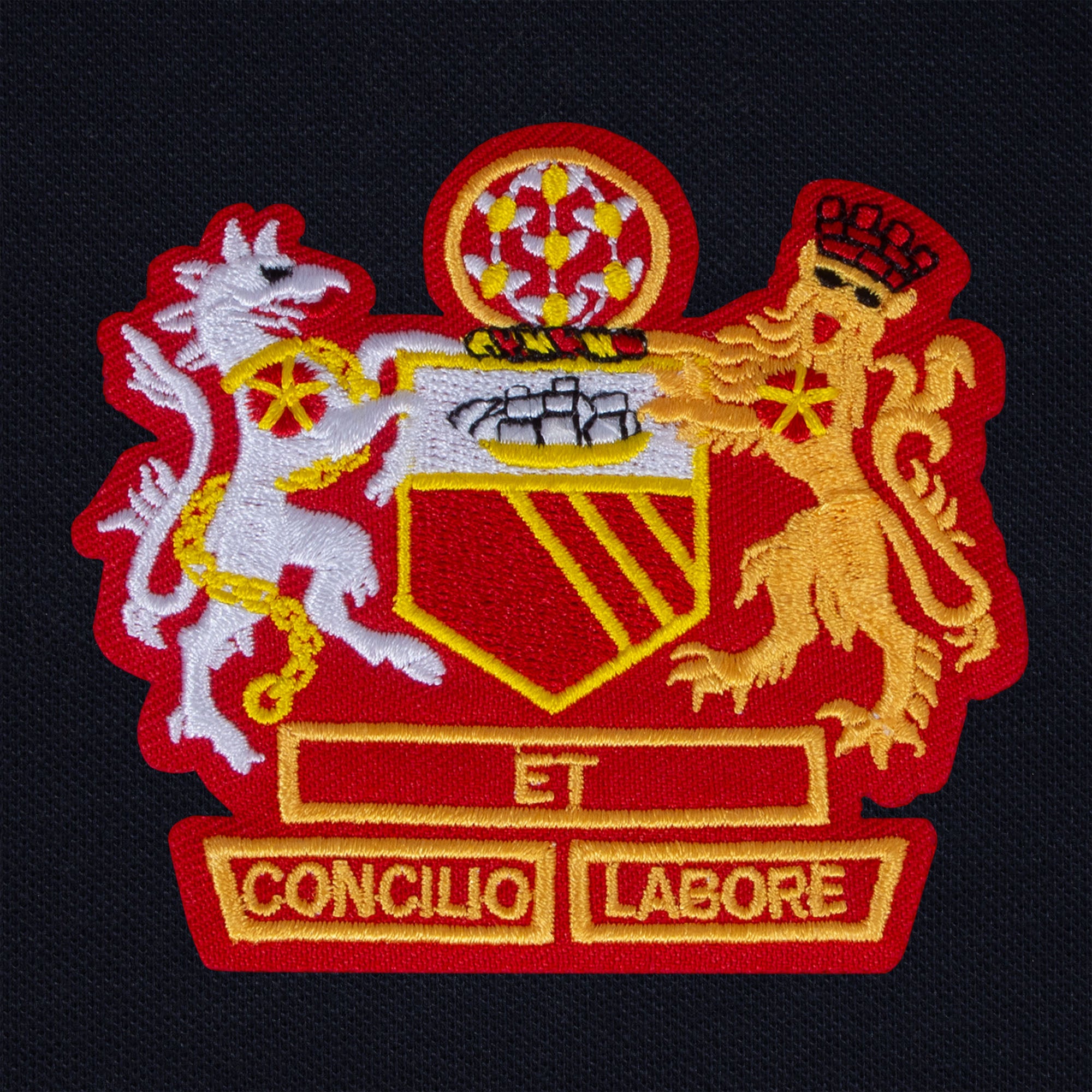 Man United retro polo shirt in navy with Manchester crest