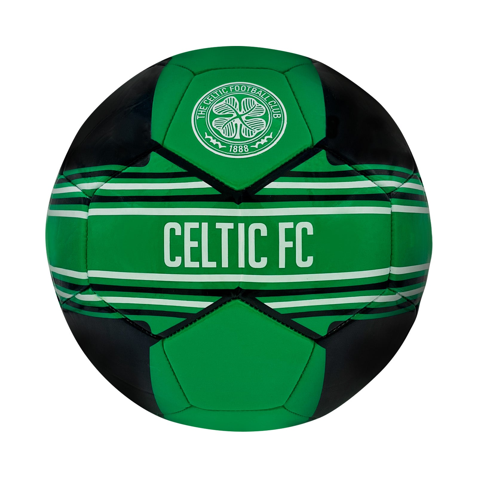 Celtic size 4 green & black ball with club crest & text. Celtic crest & text print to each glove.