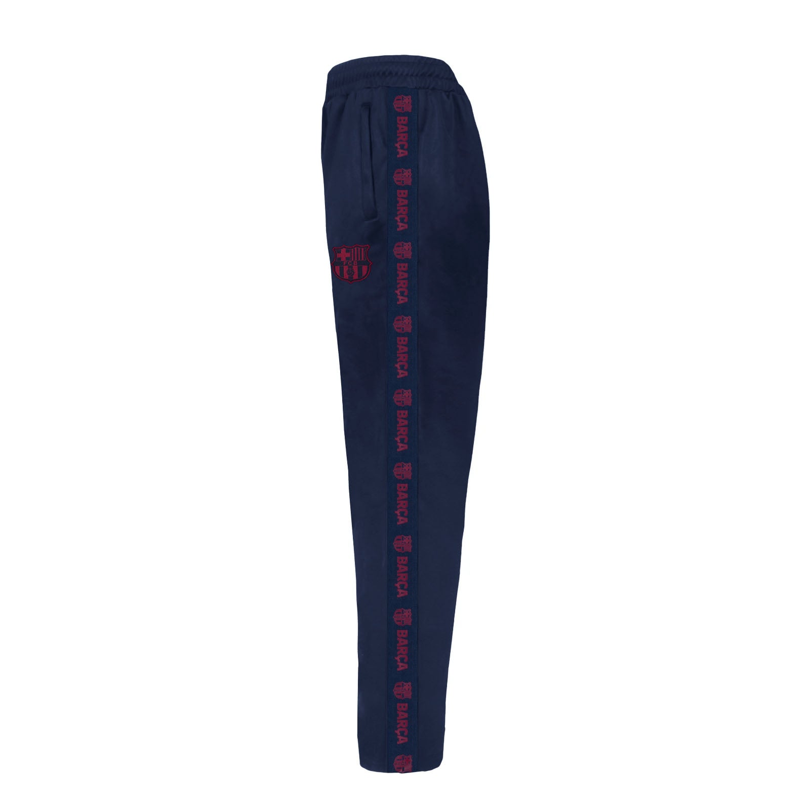 FC Barcelona adults taped tracksuit in navy blue with club crest and text to both top & pants