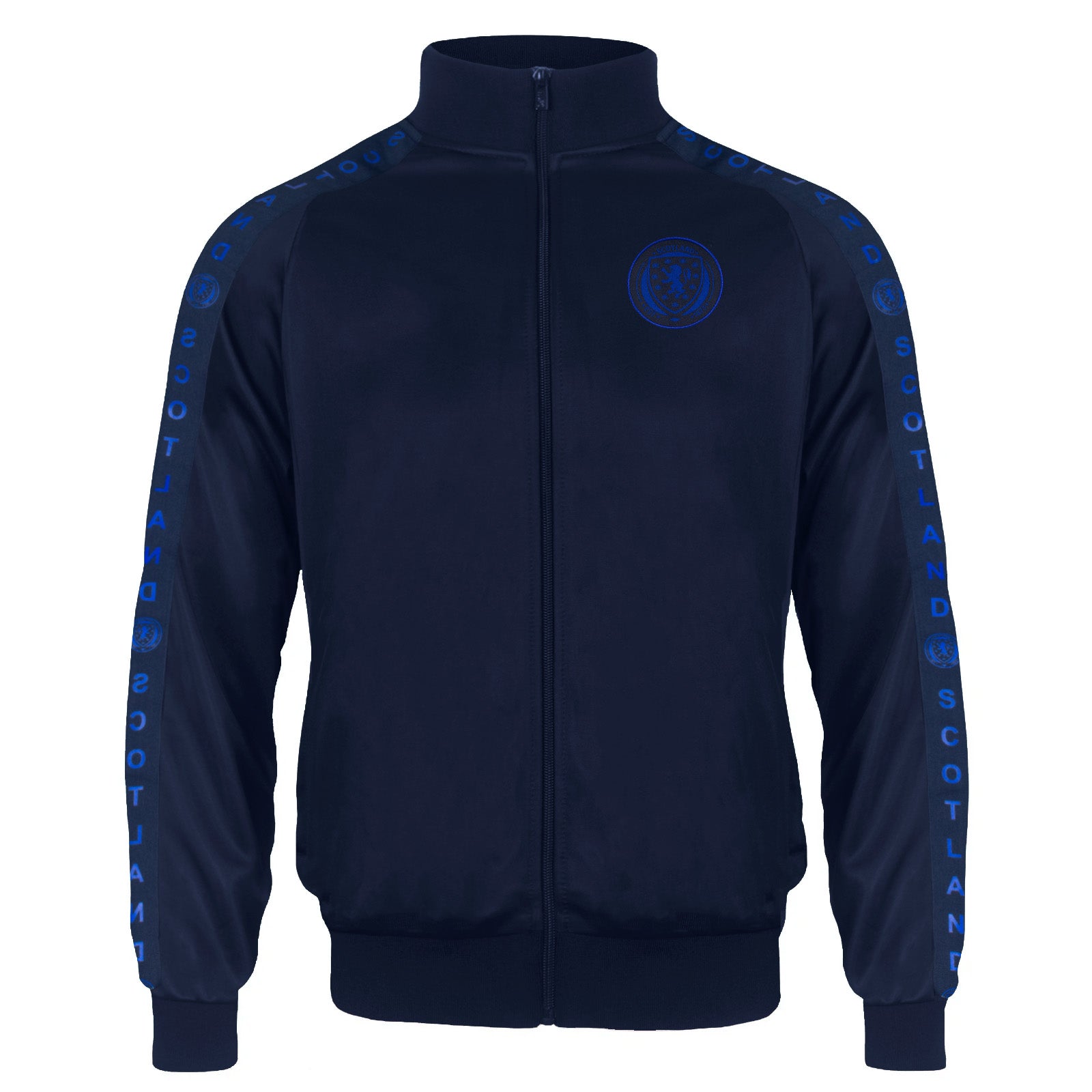 Scotland adults taped tracksuit in navy blue with SFA team crest and text to both top & pants
