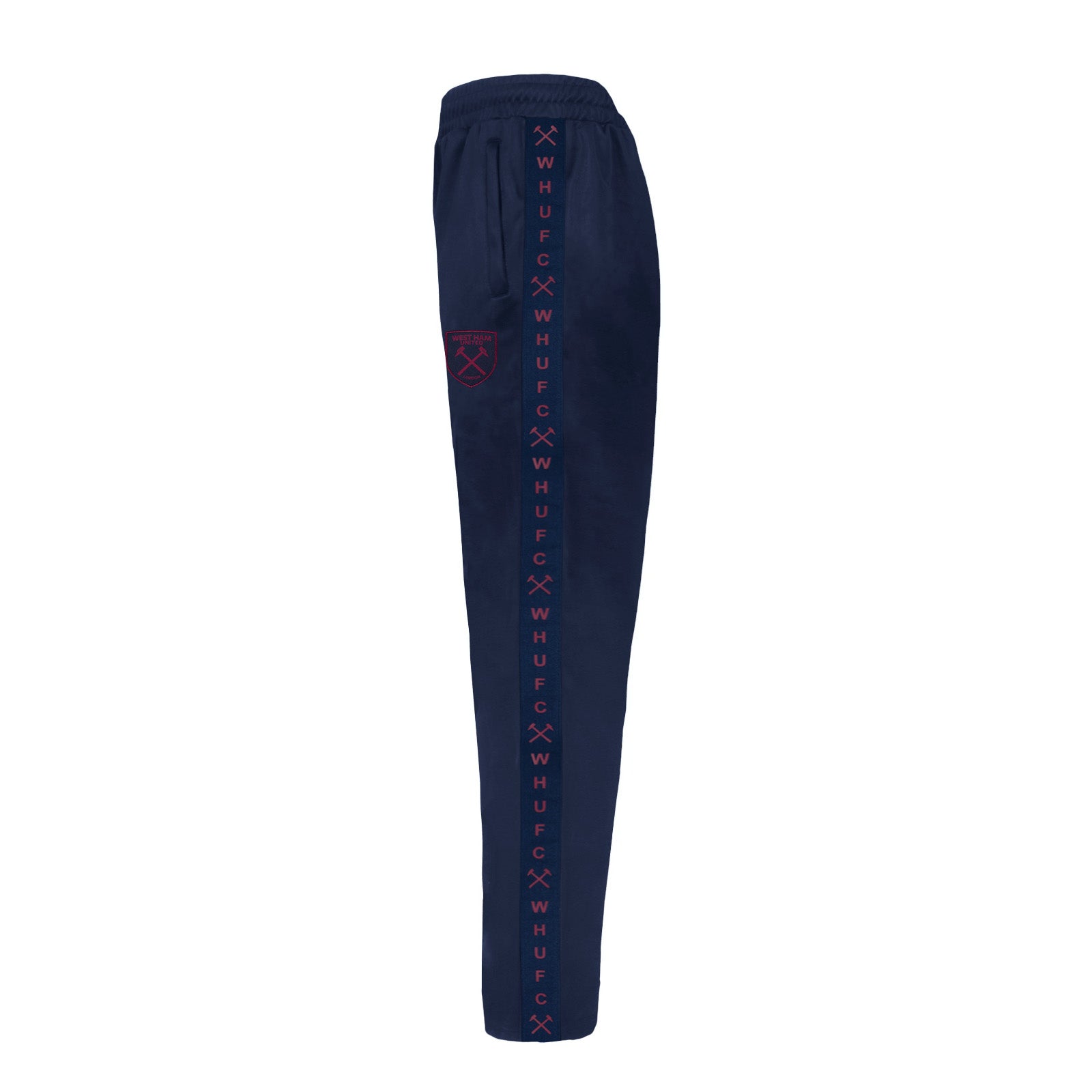 West Ham United kids taped tracksuit in navy blue with club crest and text to both top & pants