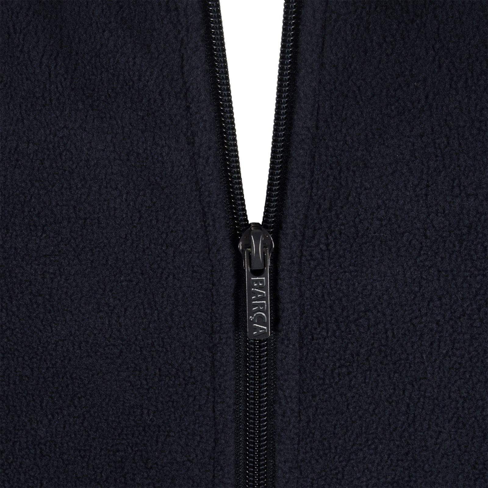 FC Barcelona adults microfleece jacket in navy with a woven club crest to chest.