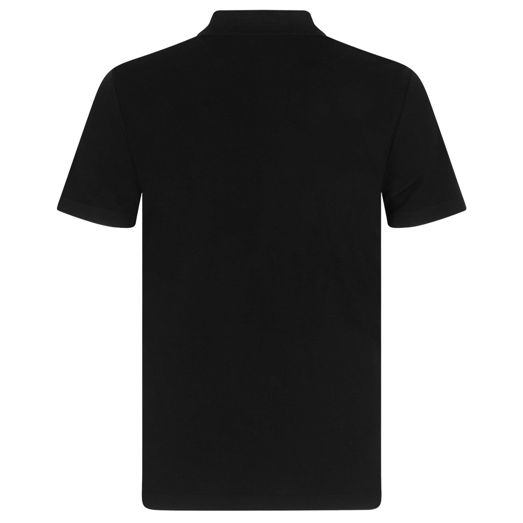 Scotland retro polo shirt in black, navy, royal & white with printed logo on the chest