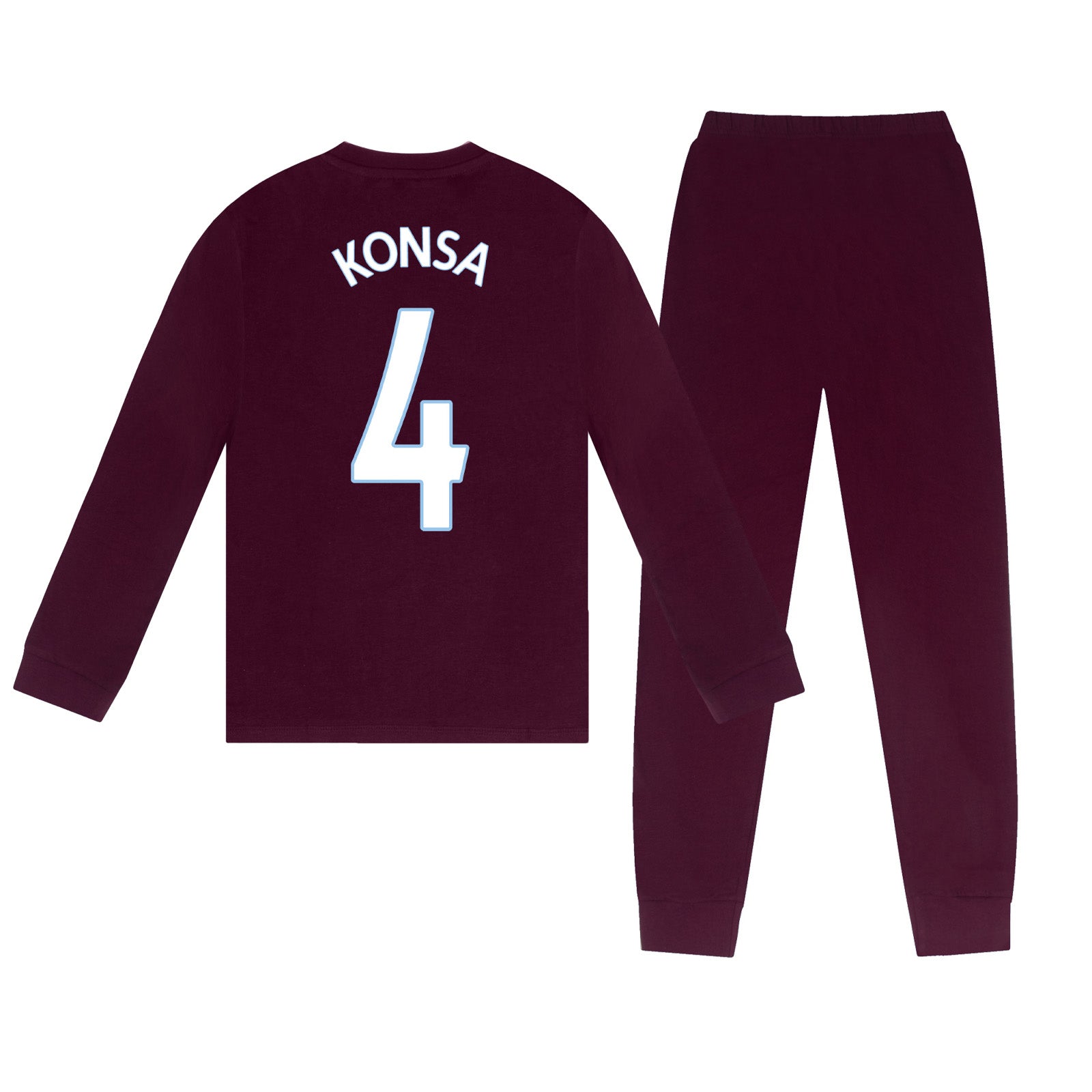 Aston Villa long pyjamas for kids in claret