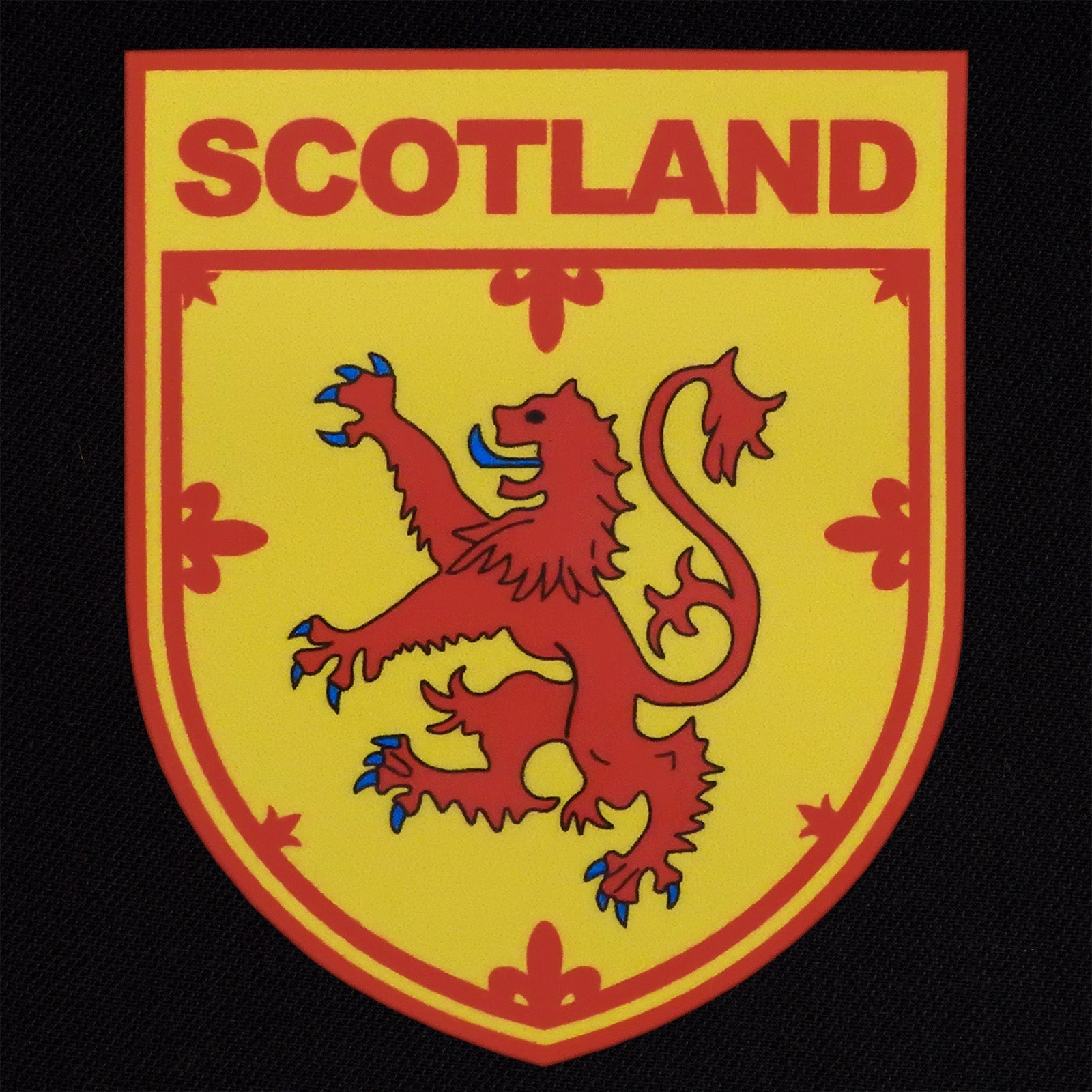 Scotland retro polo shirt in black with printed lion logo on the chest