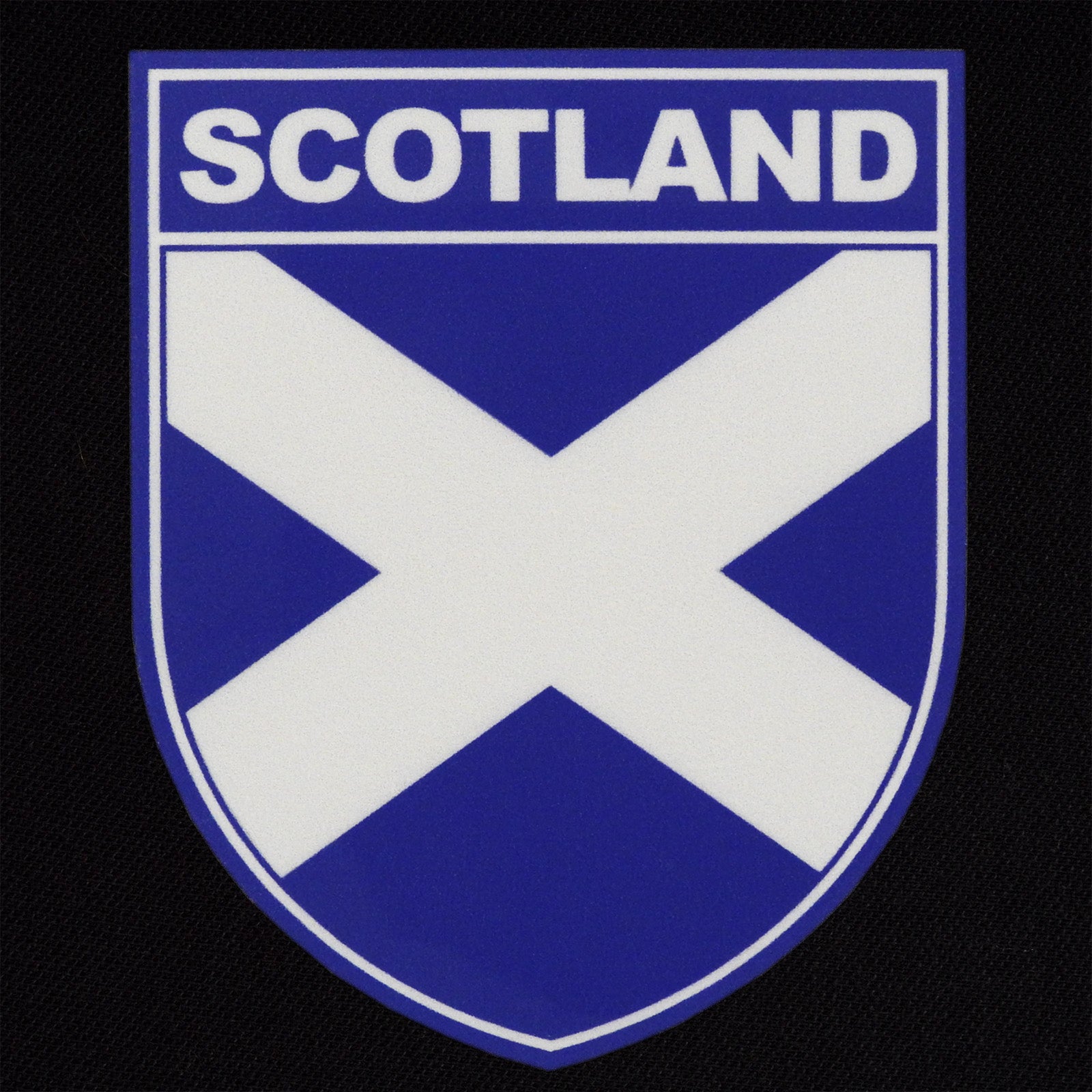 Scotland retro polo shirt in black with printed saltire logo on the chest