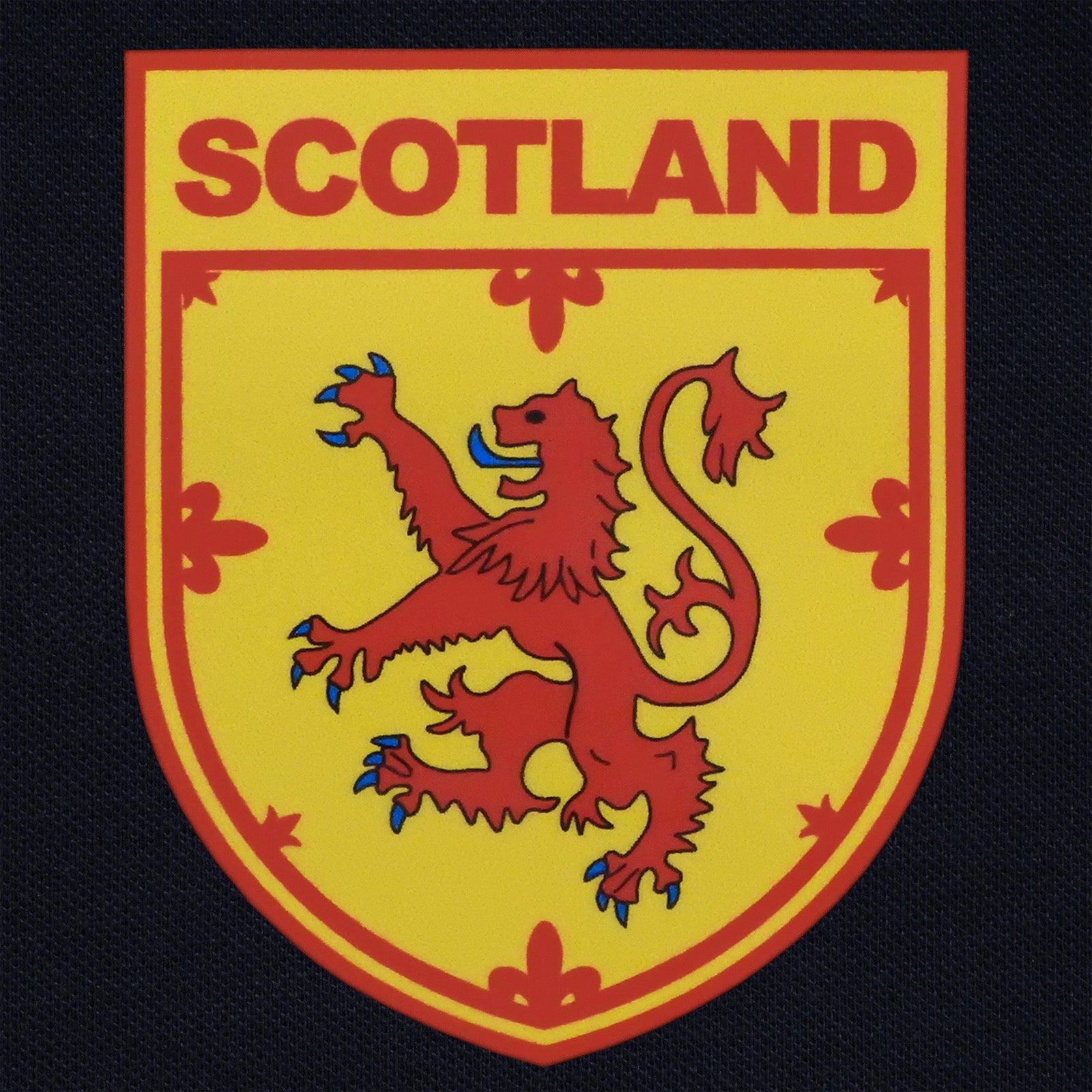 Scotland retro polo shirt in navy with printed lion logo on the chest