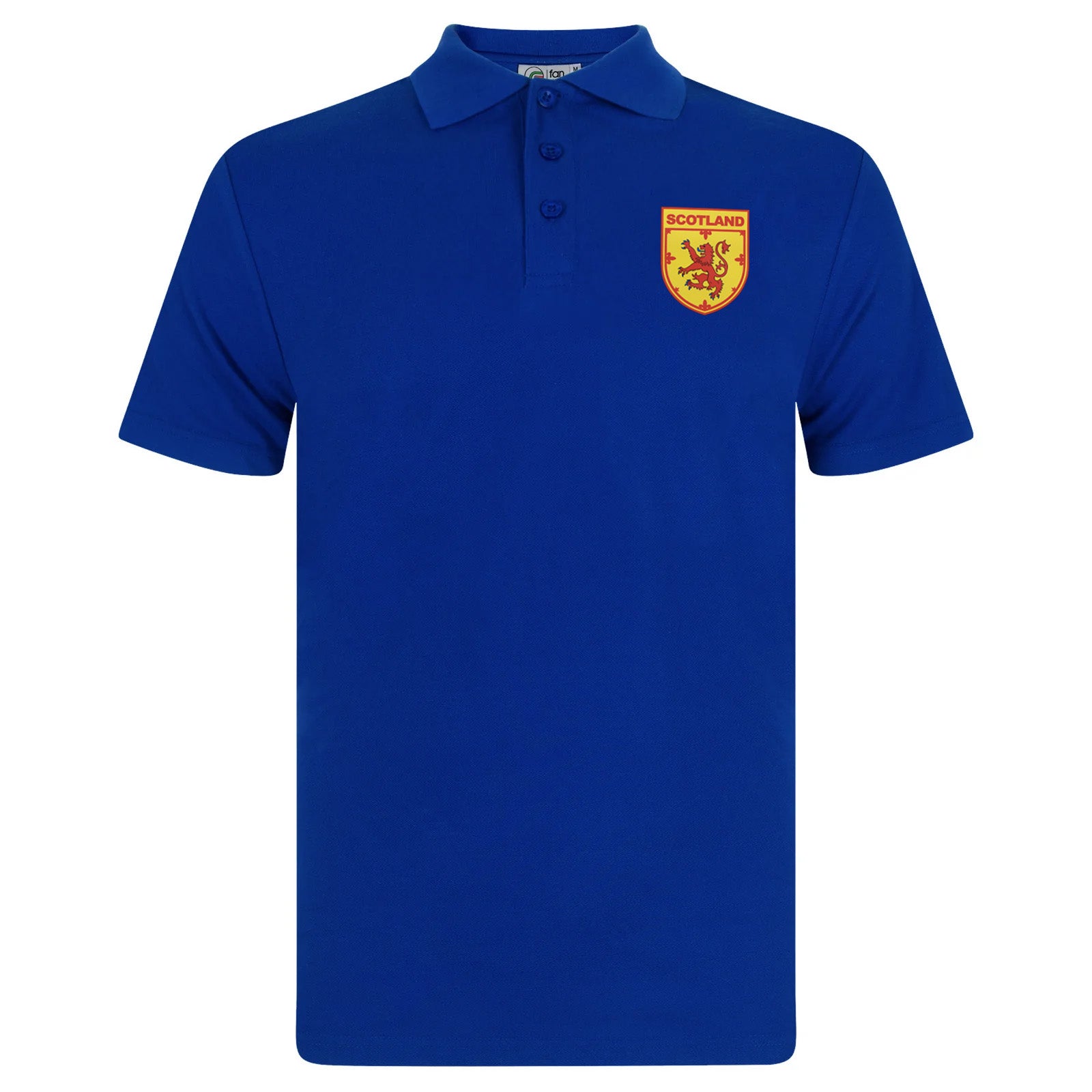 Scotland retro polo shirt in royal with printed lion logo on the chest