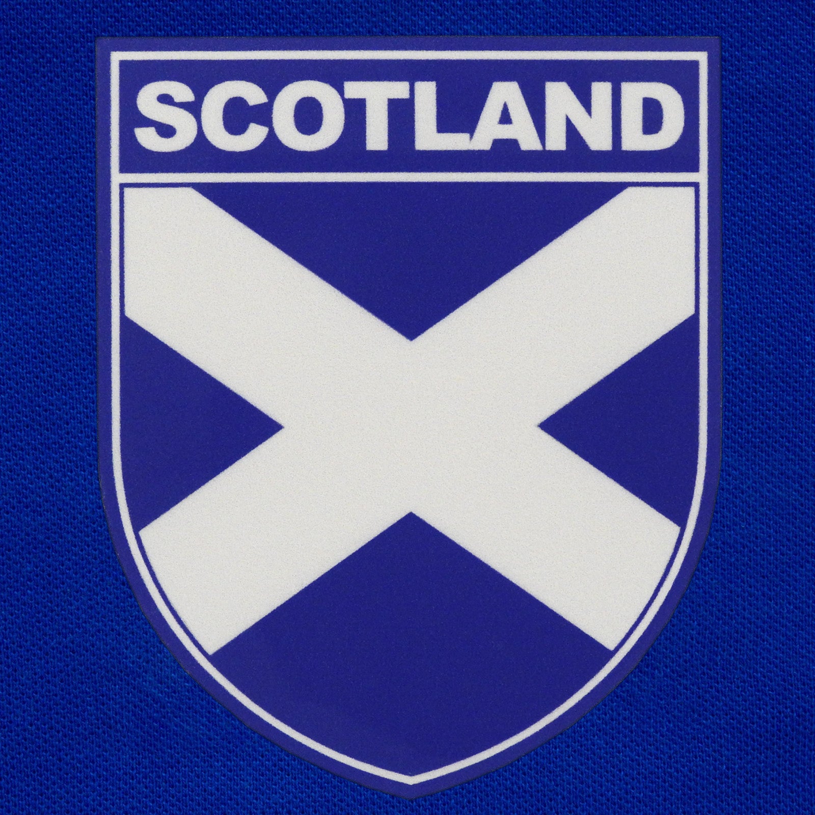 Scotland retro polo shirt in black, navy, royal & white with printed logo on the chest