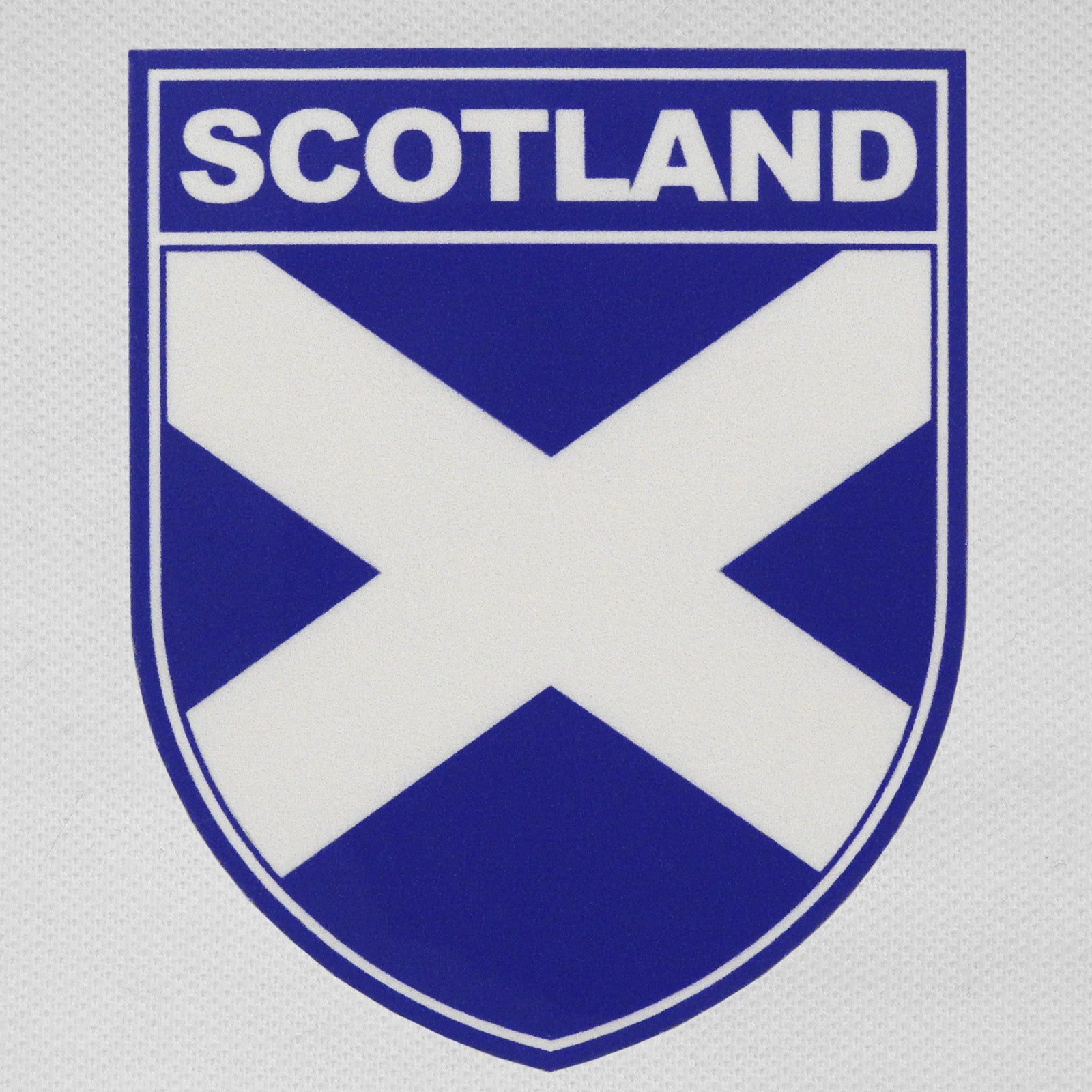 Scotland retro polo shirt in white with printed saltire logo on the chest
