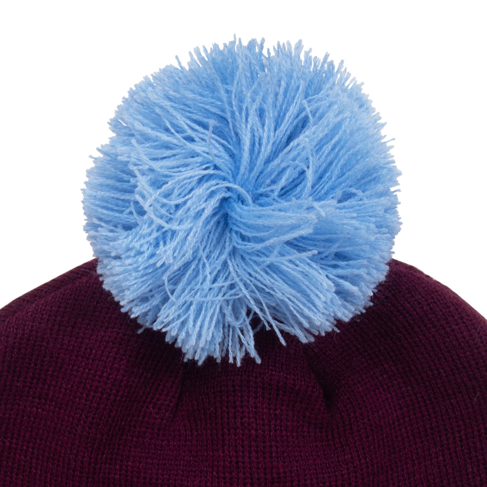 West Ham retro knitted bobble hat in claret & blue.