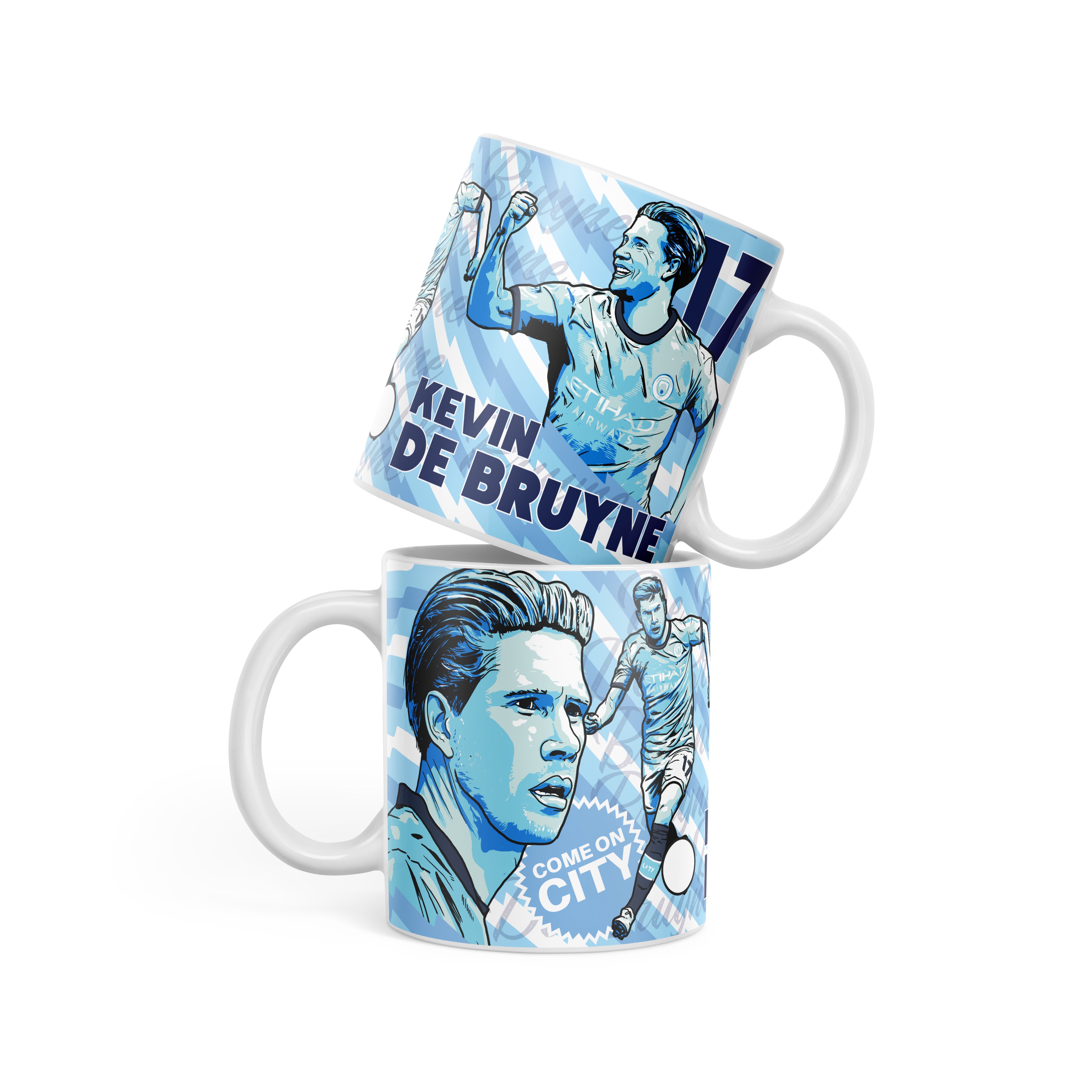 Manchester City legends De Bruyne mug in blue