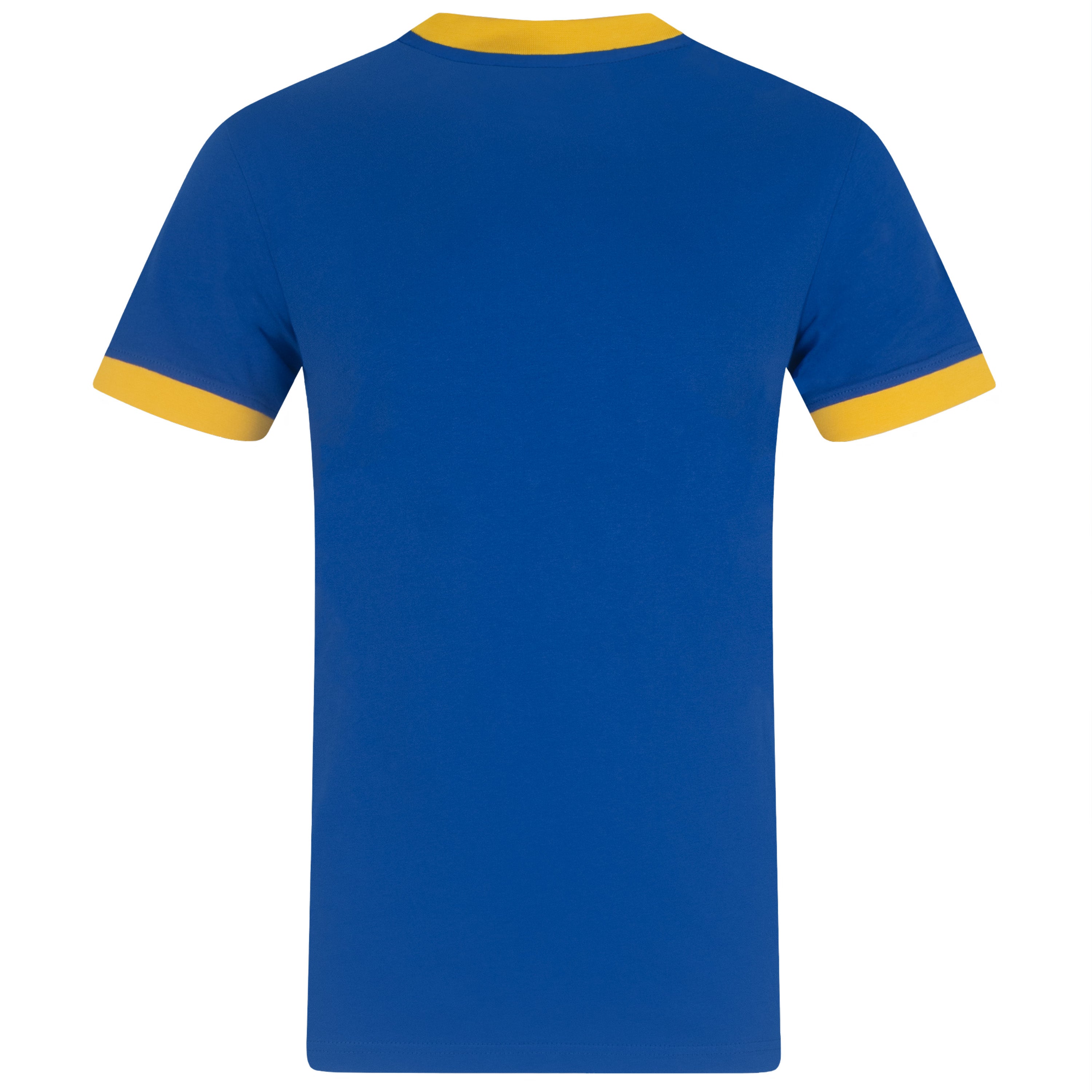 Leeds retro t-shirt in white & royal with printed crest