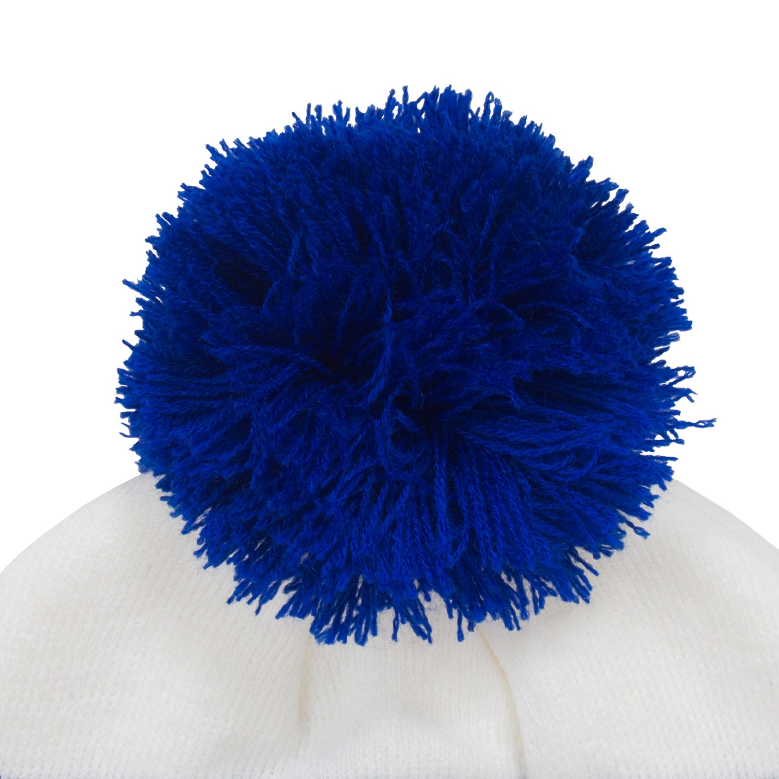 Leeds United knitted bobble hat in white with text to front