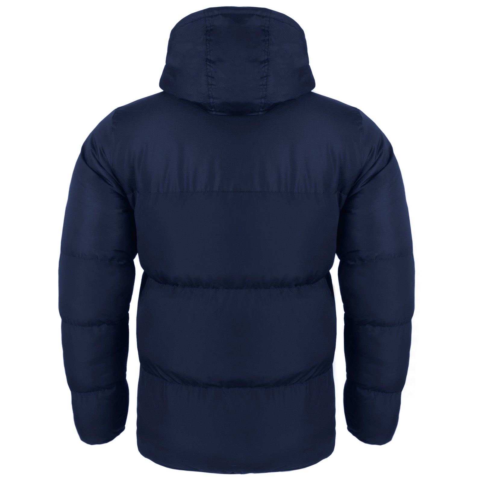 FC Barcelona adults quilted jacket in navy with club crest to chest.