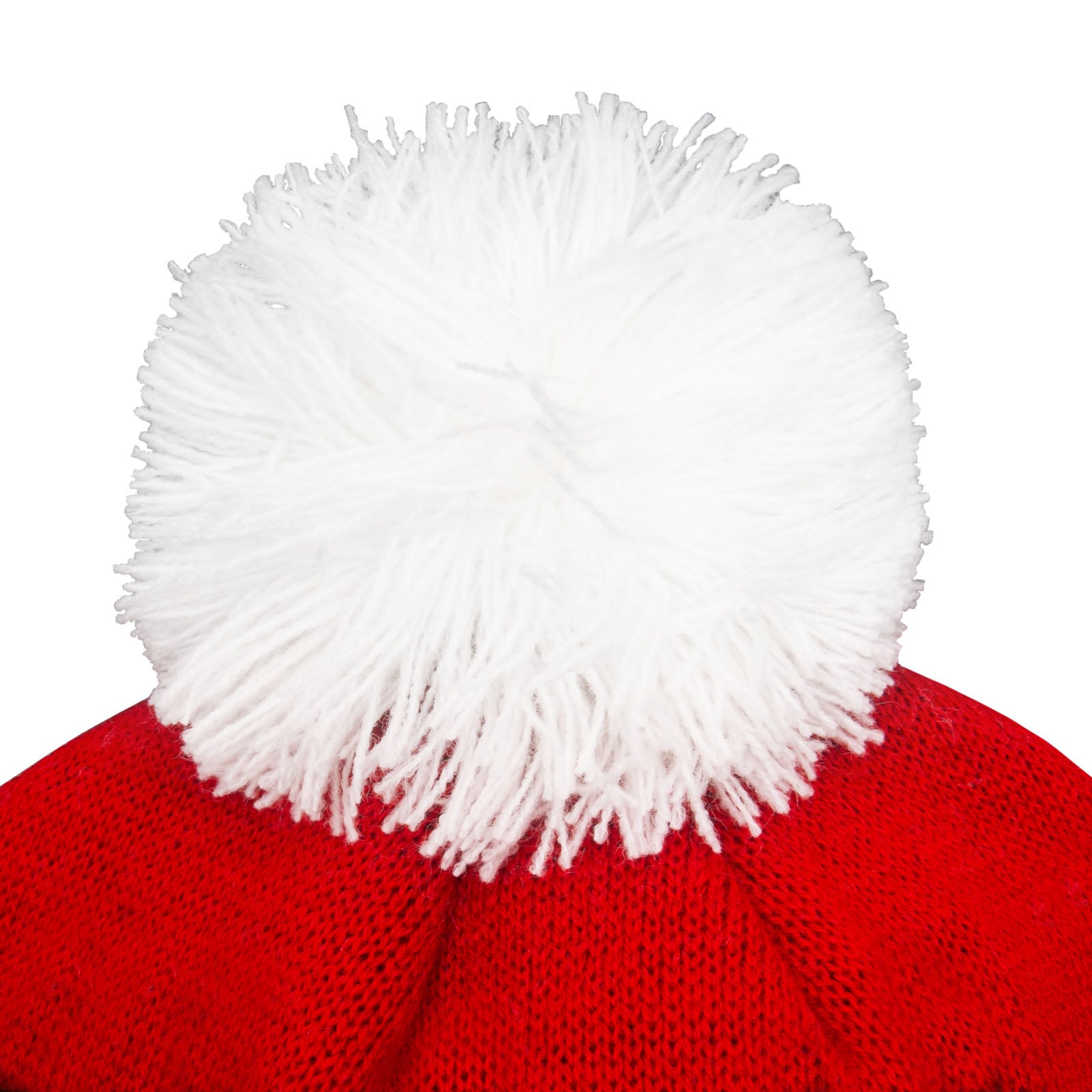 Man United knitted bobble hat in red with text to front