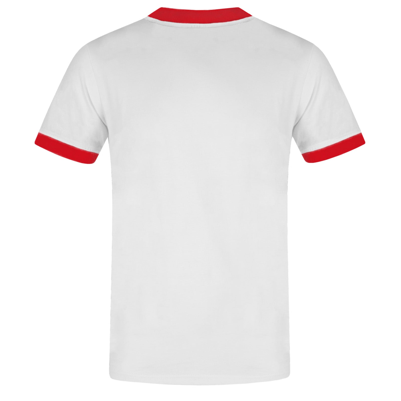 England adults retro ringer t-shirt in white with contrast red trims and logo to chest