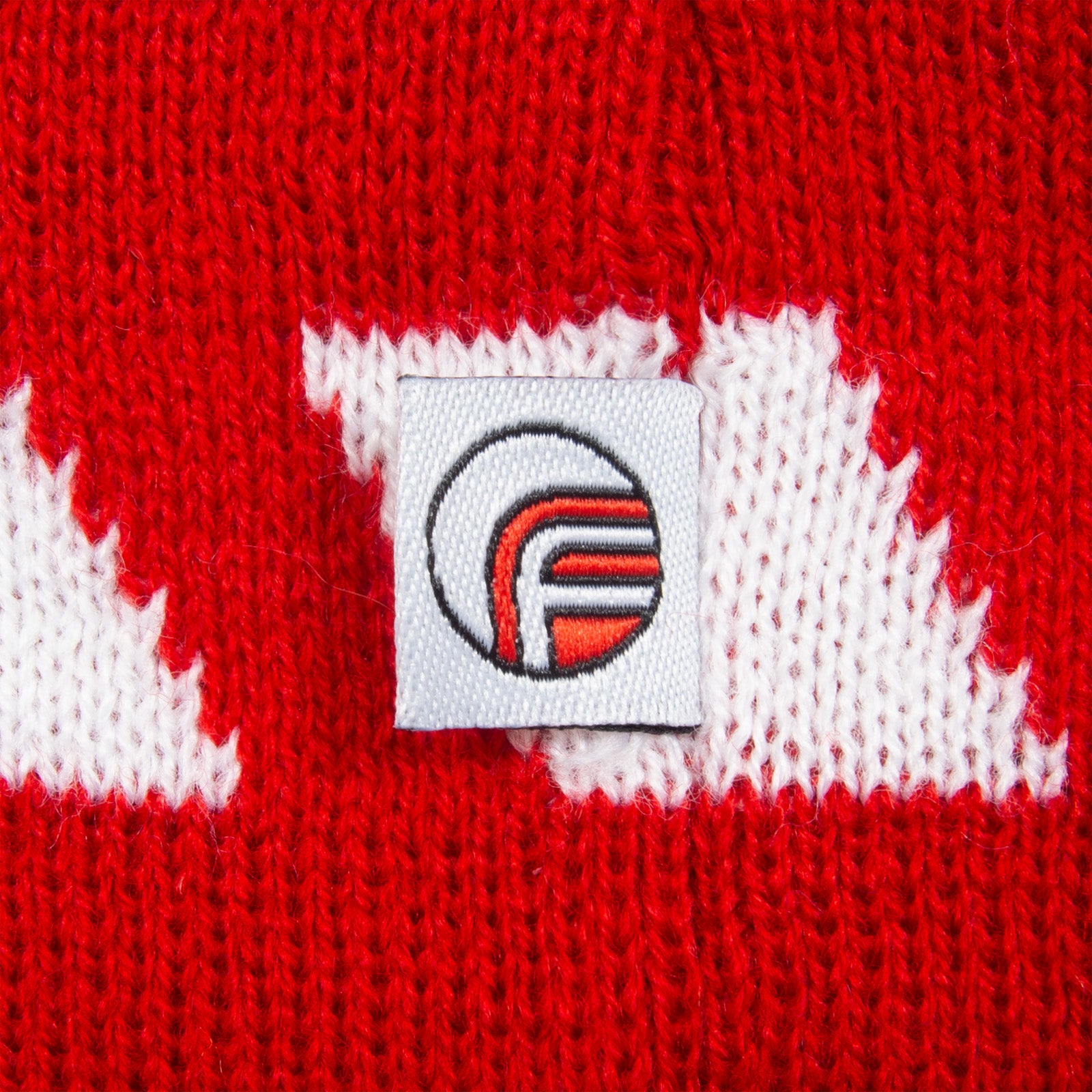 Sunderland retro knitted beanie hat in red, white & black with Vaux text to front