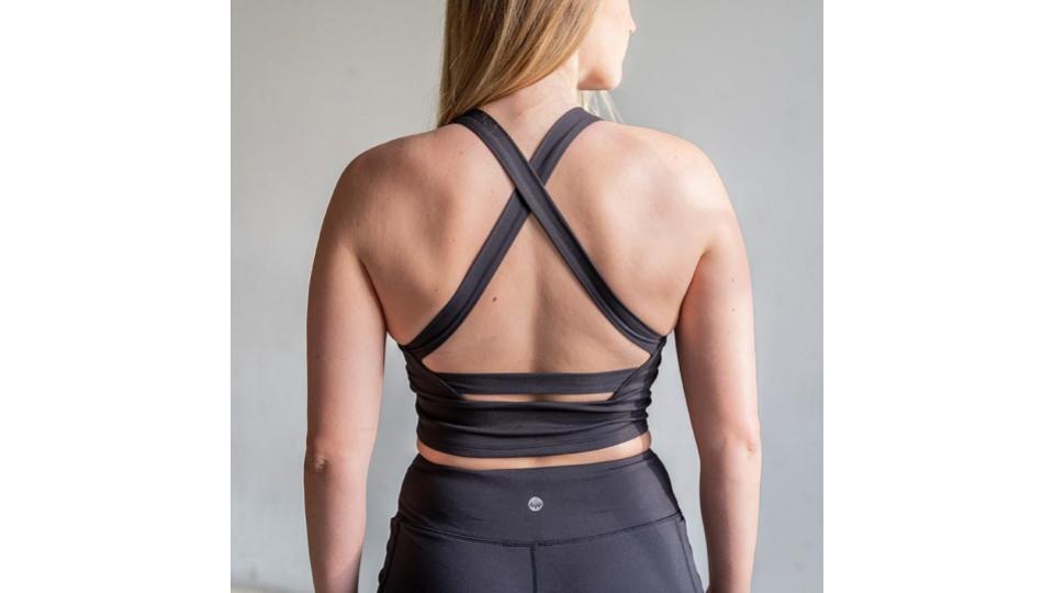 product photo: senita athletics harmony crop top in black