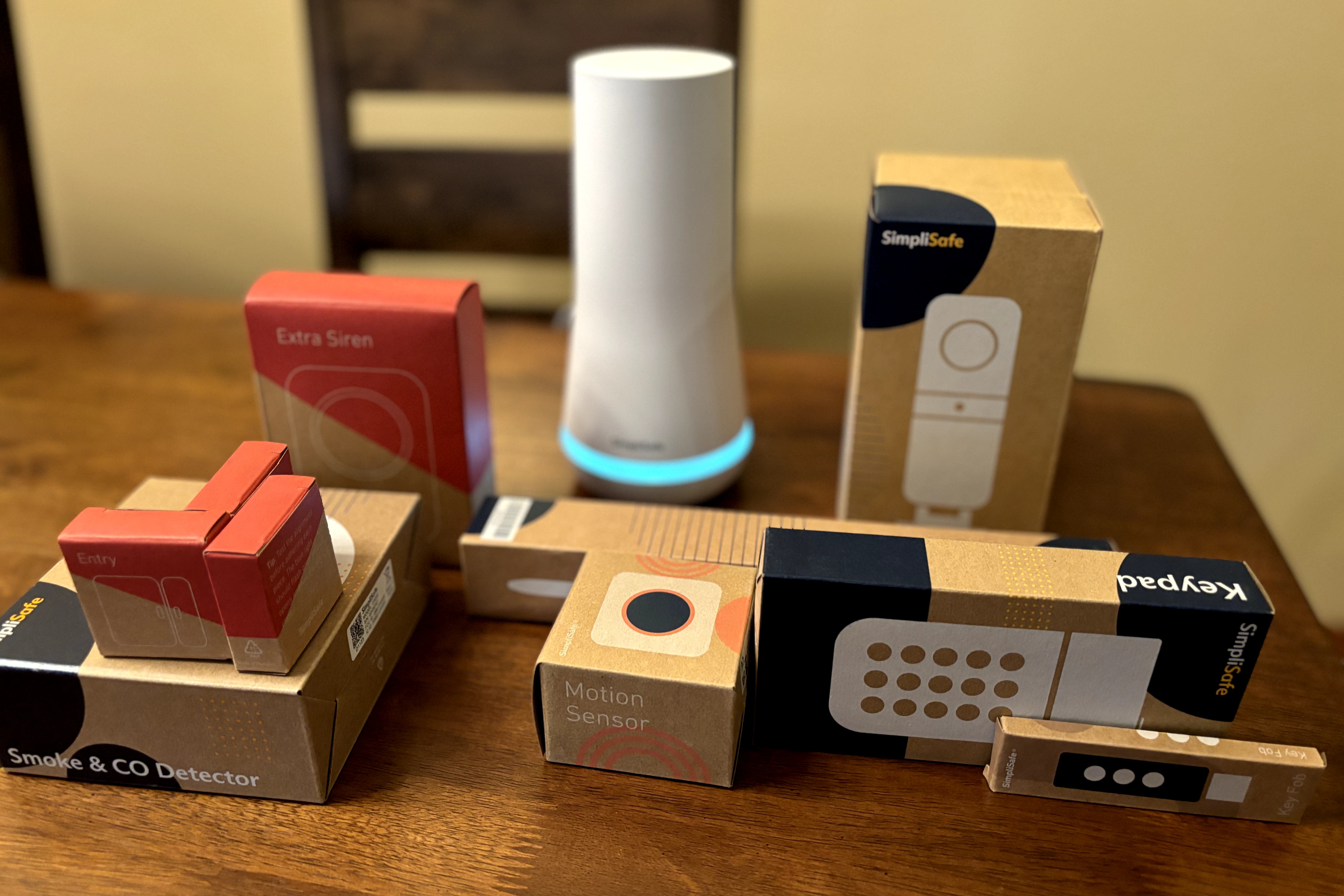 SimpliSafe kit on table.