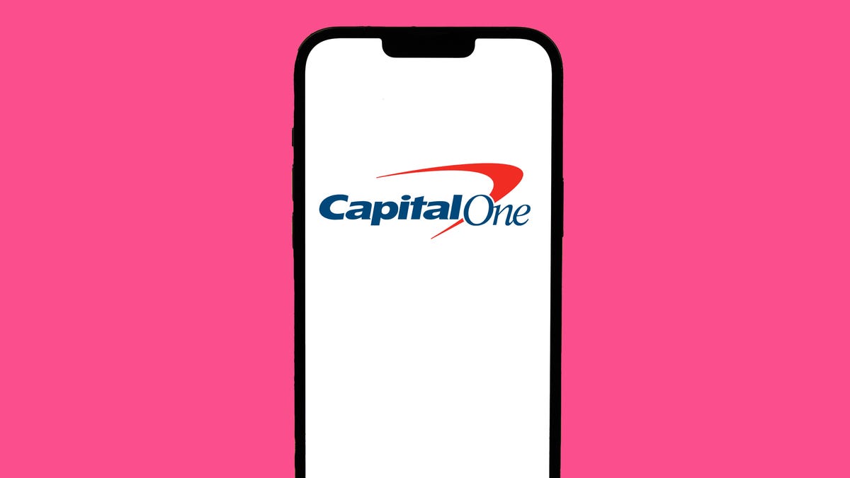 Capital One bank logo on a phone