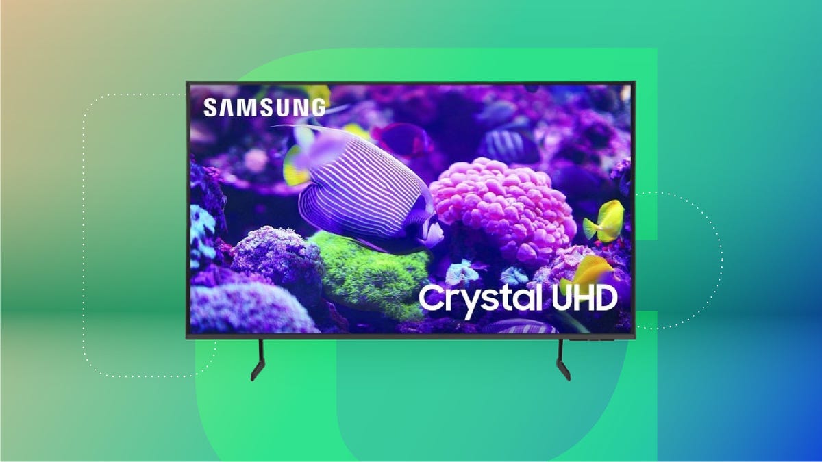 Samsung DU7200 on green/blue background