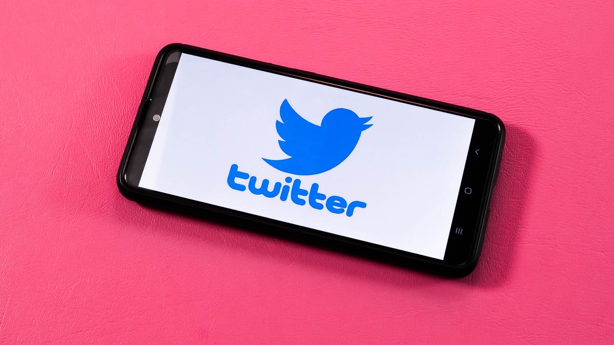 Twitter logo on a phone screen